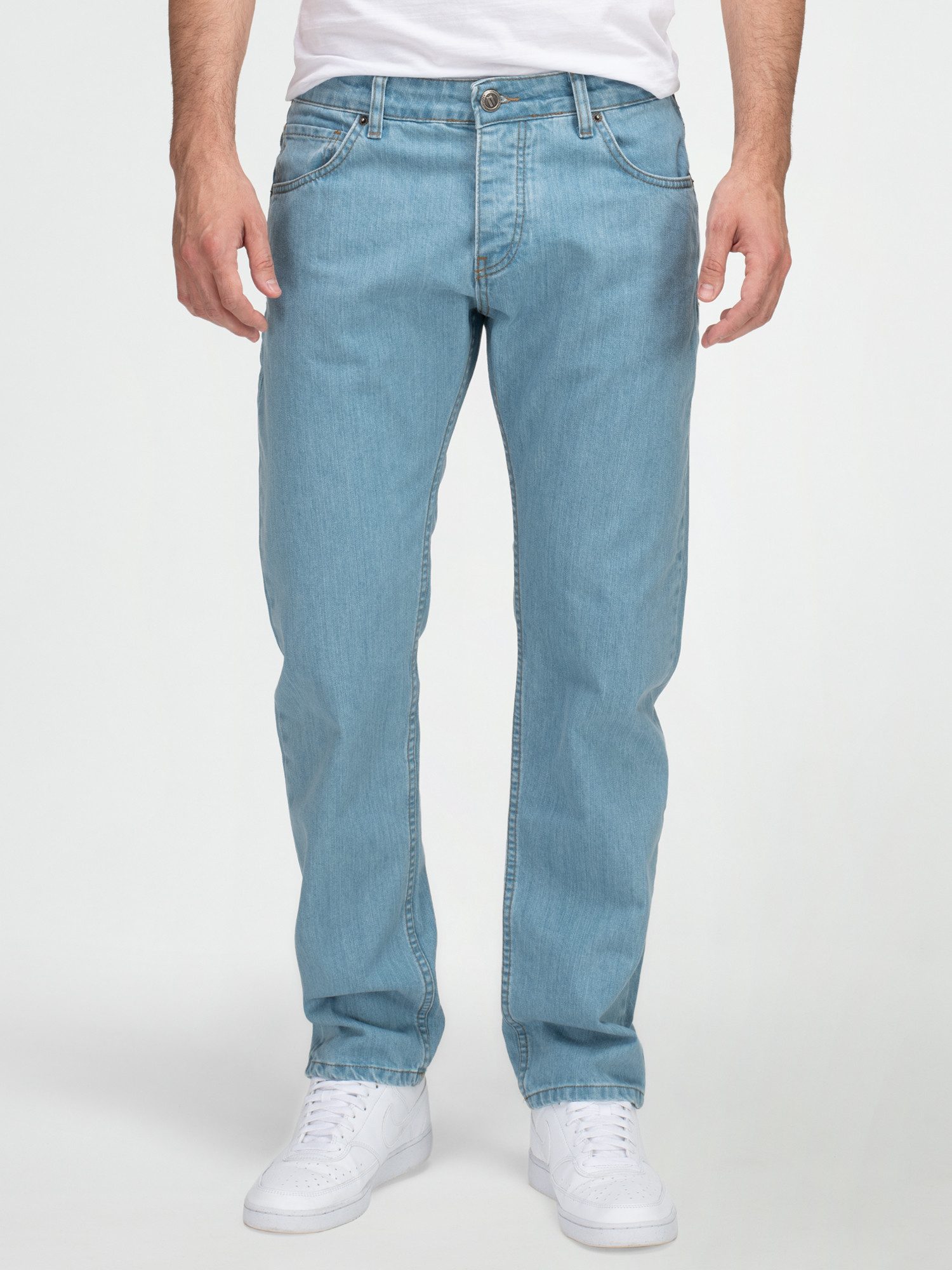 Lorenzo Loren Straight-Jeans Herren Jeans Stonewashed Hellblau LL-4014 günstig online kaufen