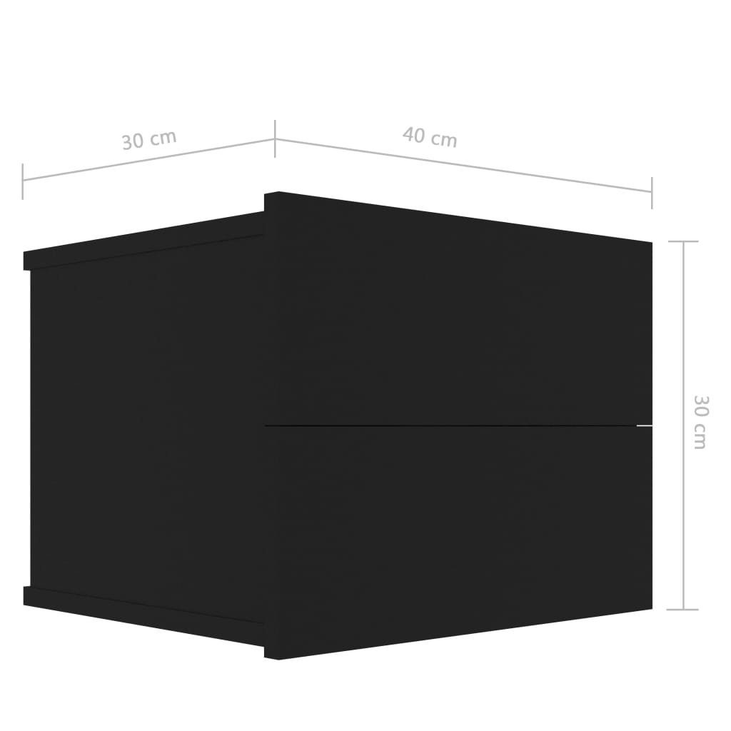 Schwarz Nachttisch cm vidaXL Holzwerkstoff Nachttisch | 40x30x30 (1-St) Schwarz Schwarz