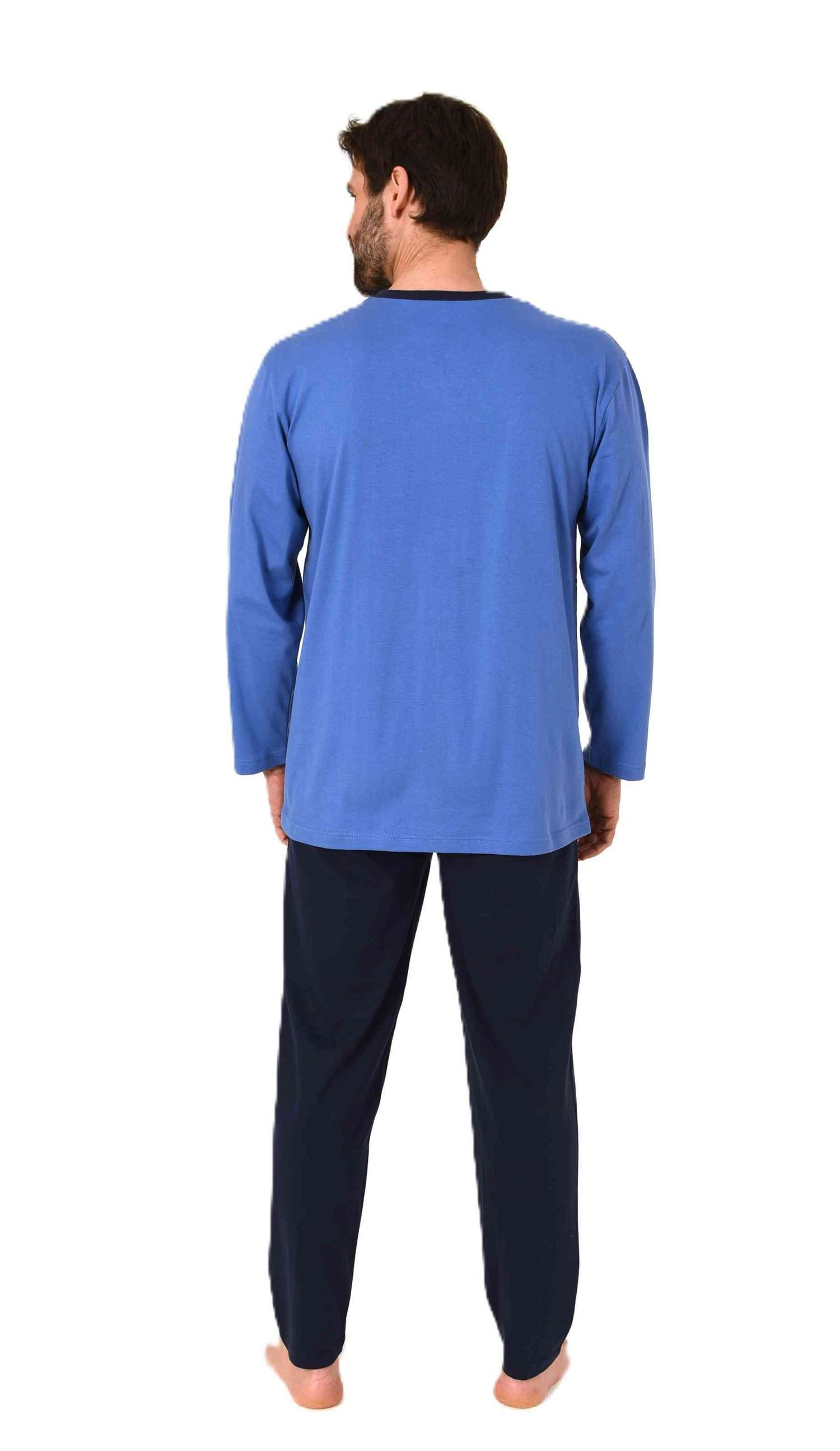 Normann Pyjama Normann Herren langarm Schlafanzug Pyjama mit eleganten Frontprint – Bild 3 von 4