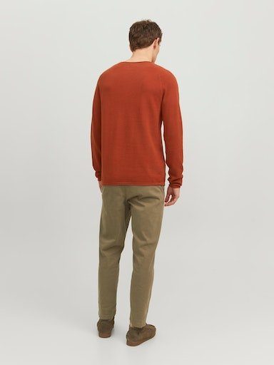 Jack NOOS JJEHILL Cinnabar NECK & CREW Rundhalspullover KNIT Jones