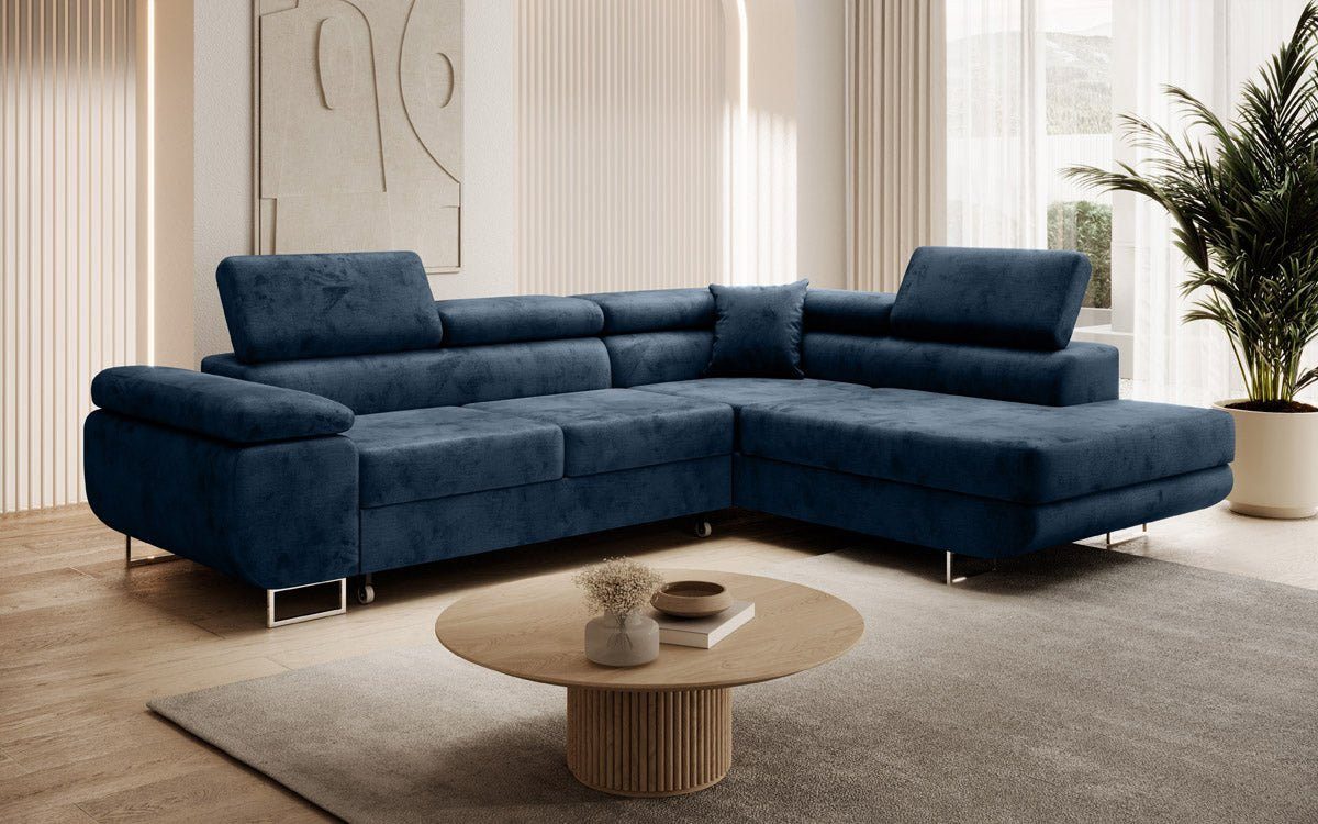 Luxusbetten24 Schlafsofa Designer Sofa Aston Samt, mit Stauraum und Schlaffunktion