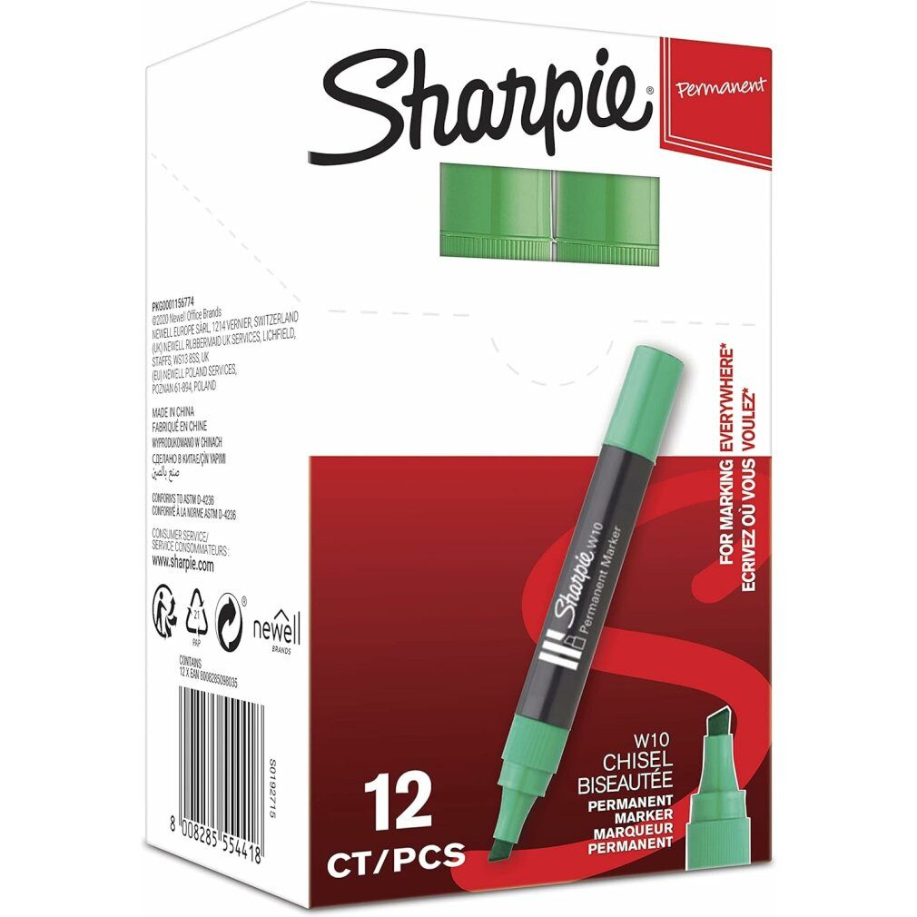 Sharpie Маркеры Dauermarker W10 grün 12 Stück