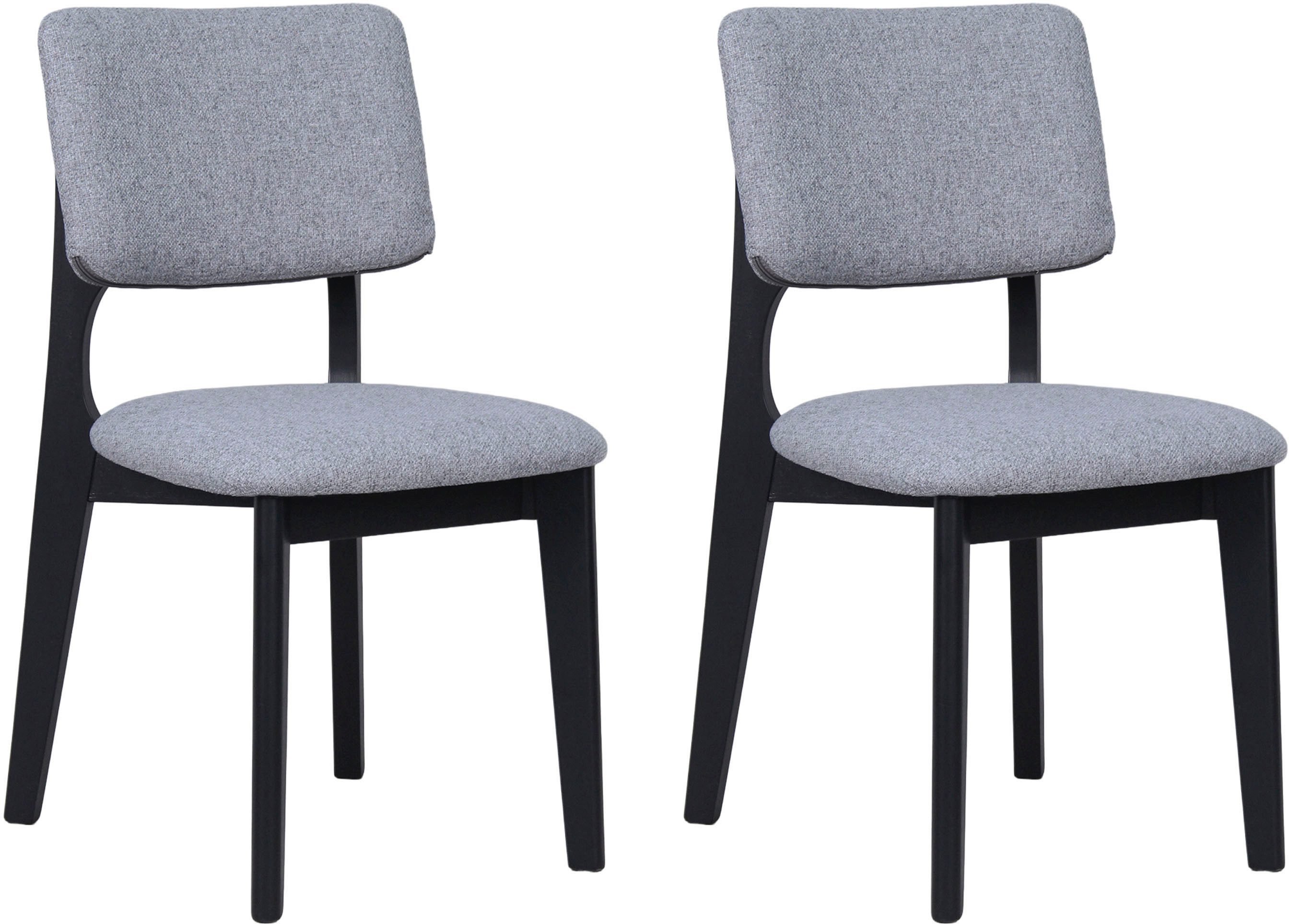 byLIVING Esszimmerstuhl Elsa (Set, 2 St), modern gemütlicher Massiv - Holzstuhl mit hochwertigem Webstoffpolster