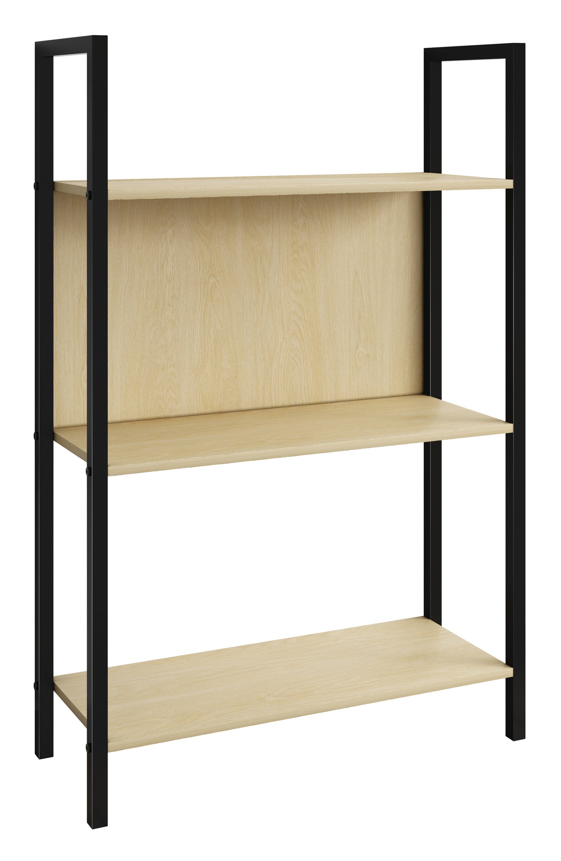 VCM Standregal Bücherregal Flakos H. 100 x B. 56 x T. 24 cm, Holzregal mit Metallrahmen stehend, CD DVD Aufbewahrung