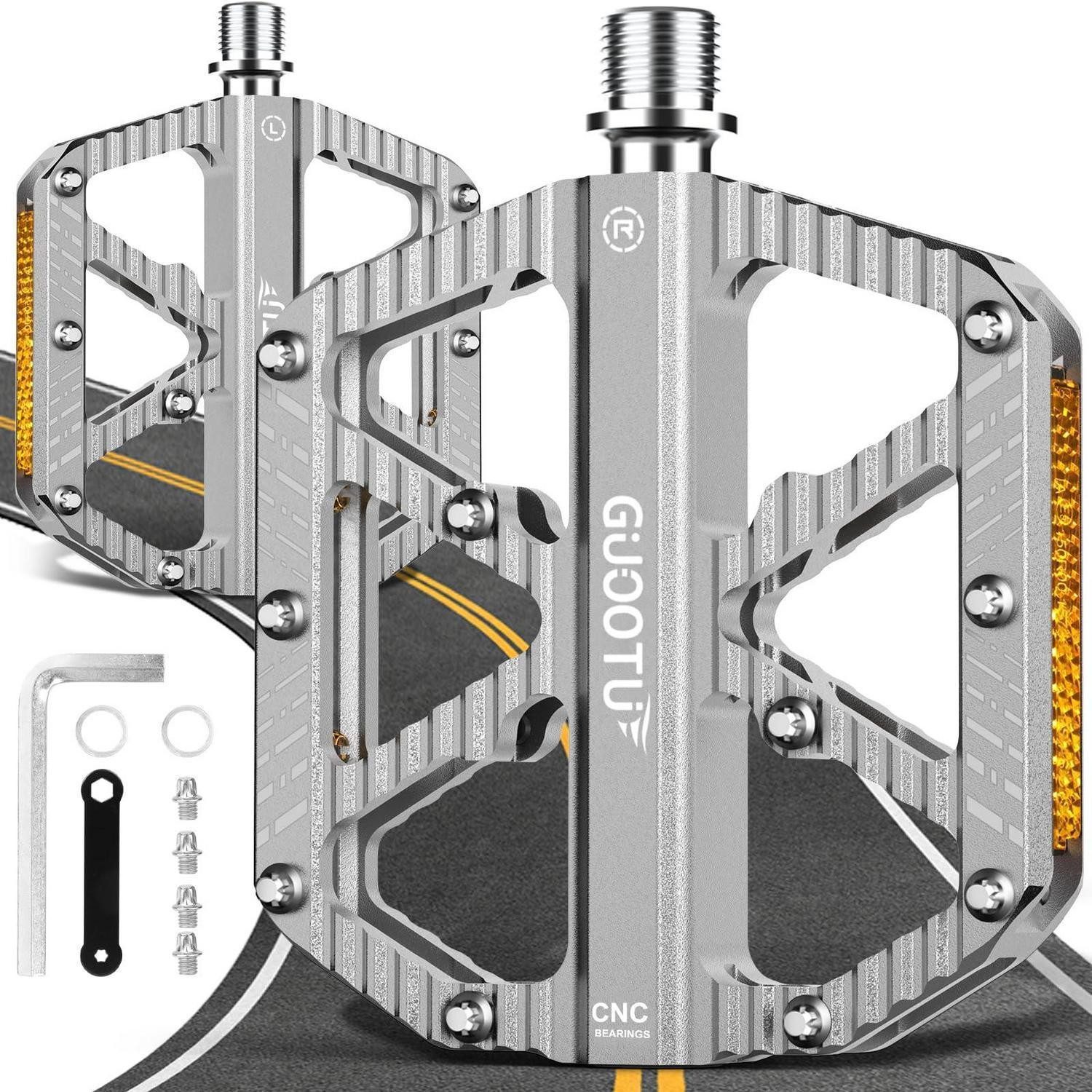 LuxusKollektion Plattformpedale Fahrradpedale Aluminium CNC Silber