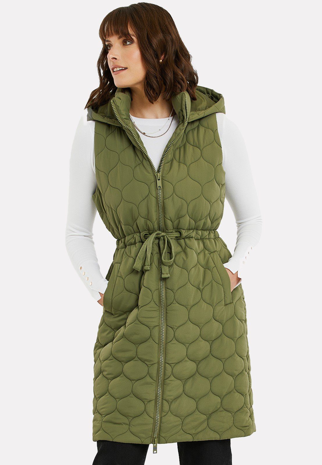 Quilted Line THB Crush Long Threadbare Gillet Longweste