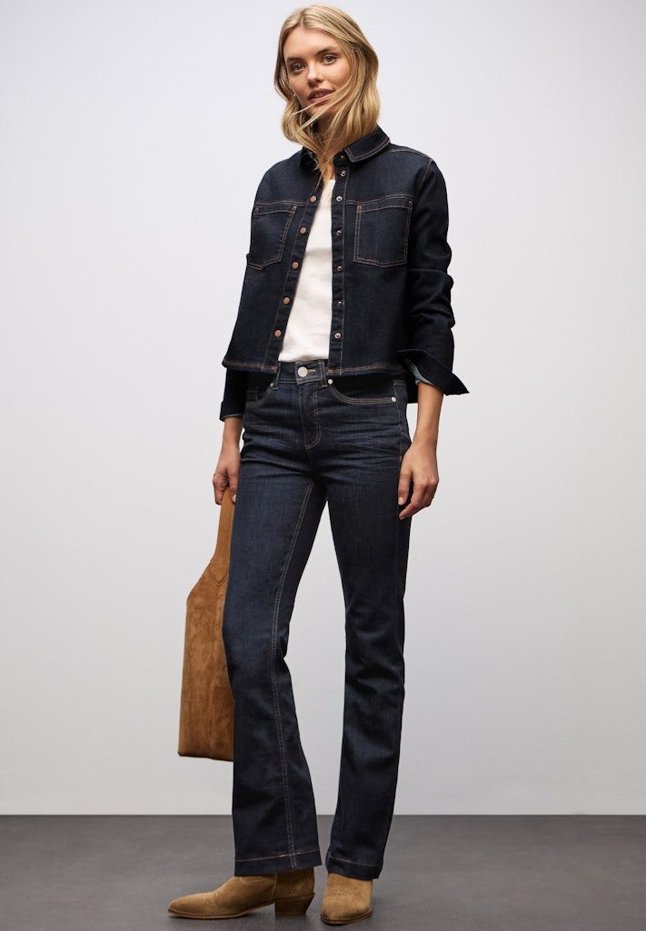 STREET ONE Bequeme Jeans STREET ONE / Da.Jeans / QR Style Bootcut,hw,rinsed