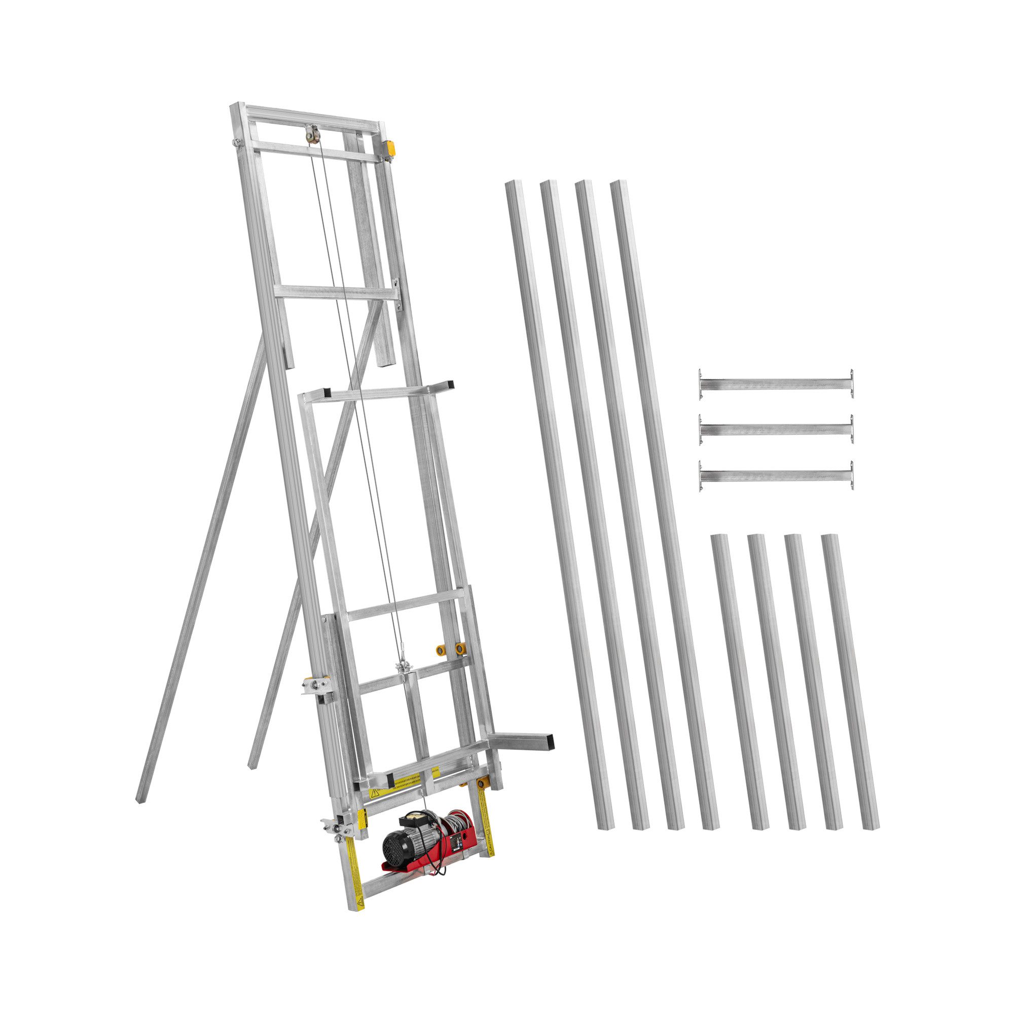 MSW Winde Dachdecker-Aufzug 10 m Bauaufzug 200 kg 1500 W Leiterlift Flachdach, verschiedene Größen