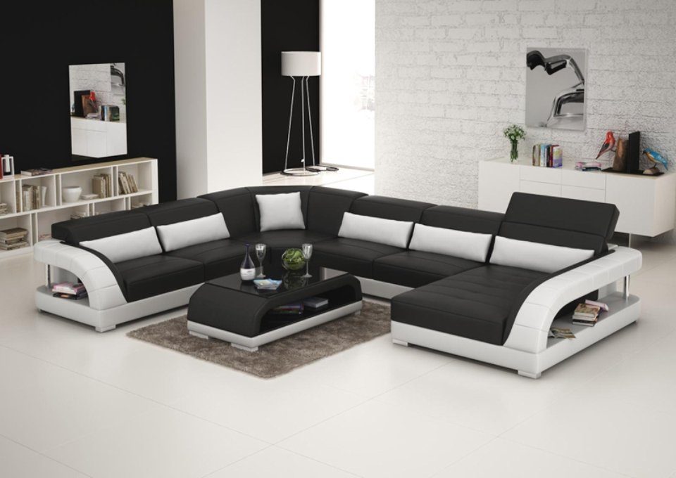 Ledersofa Design Eck Couch Modern JVmoebel Ecksofa Wohnlandschaft Ecksofa, Sofa