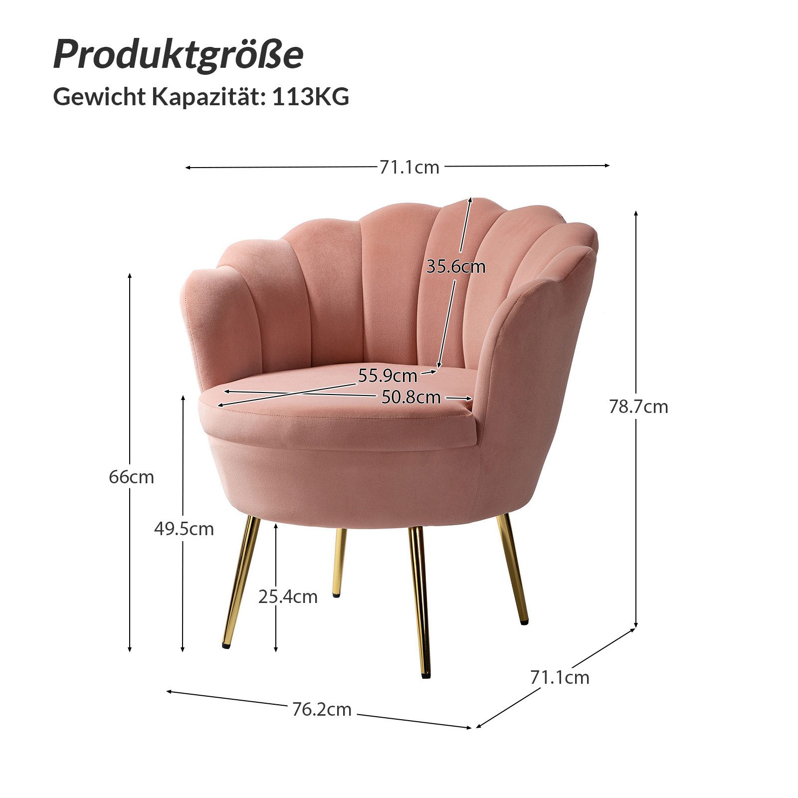 HULALA HOME Sessel Loungesessel Armlehnensessel mit günstig online kaufen