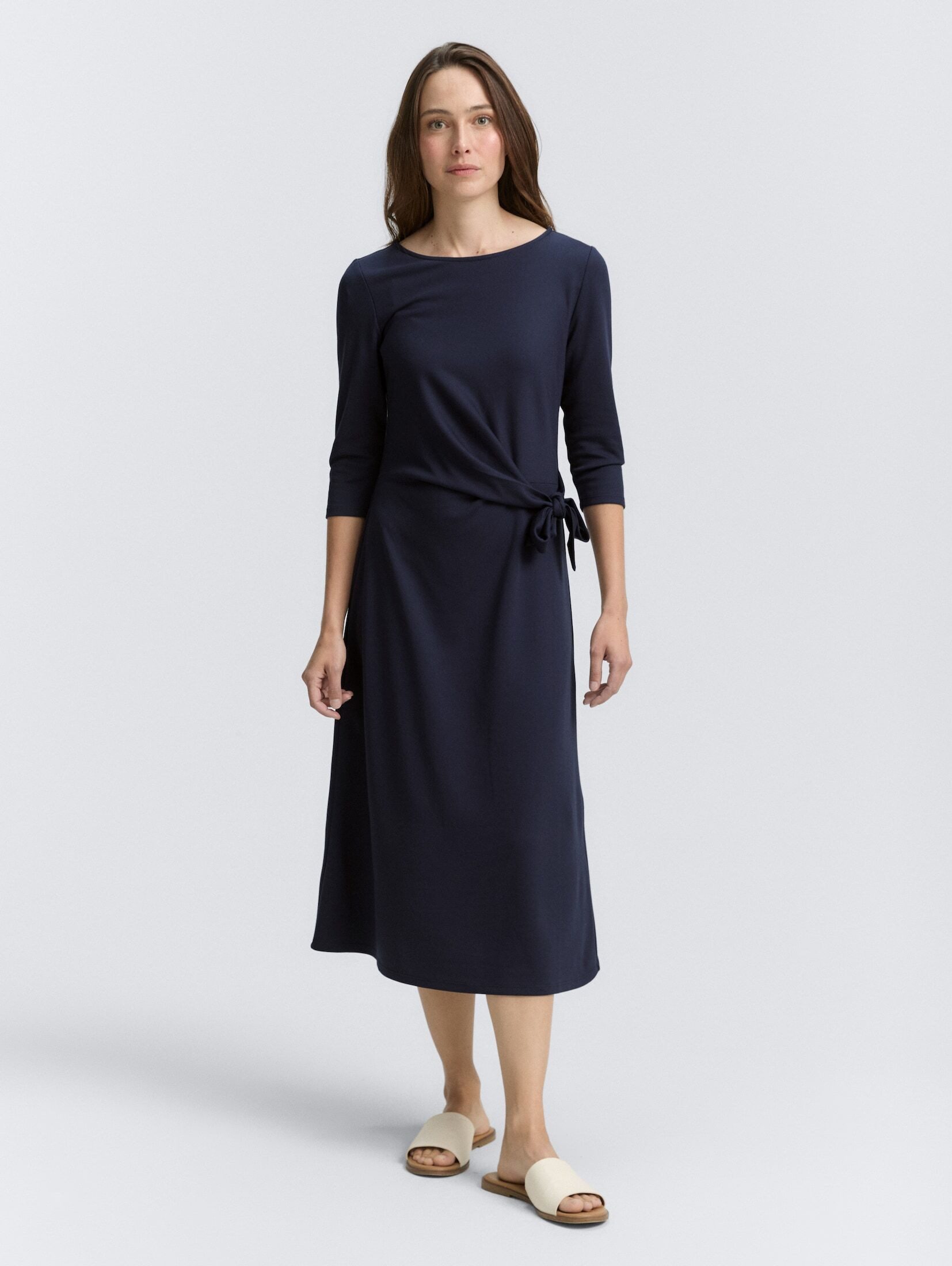 TOM TAILOR Jerseykleid Kleider & Jumpsuits Jersey Midi-Kleid mit Knoten-Detail