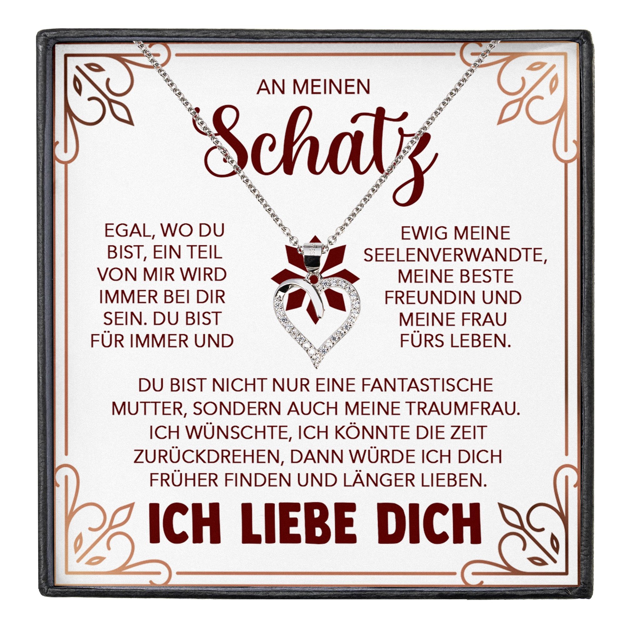 Schmuckset Frauen Ich Liebe Dich Geschenk Schatz Herz Halskette Damen Schmuck