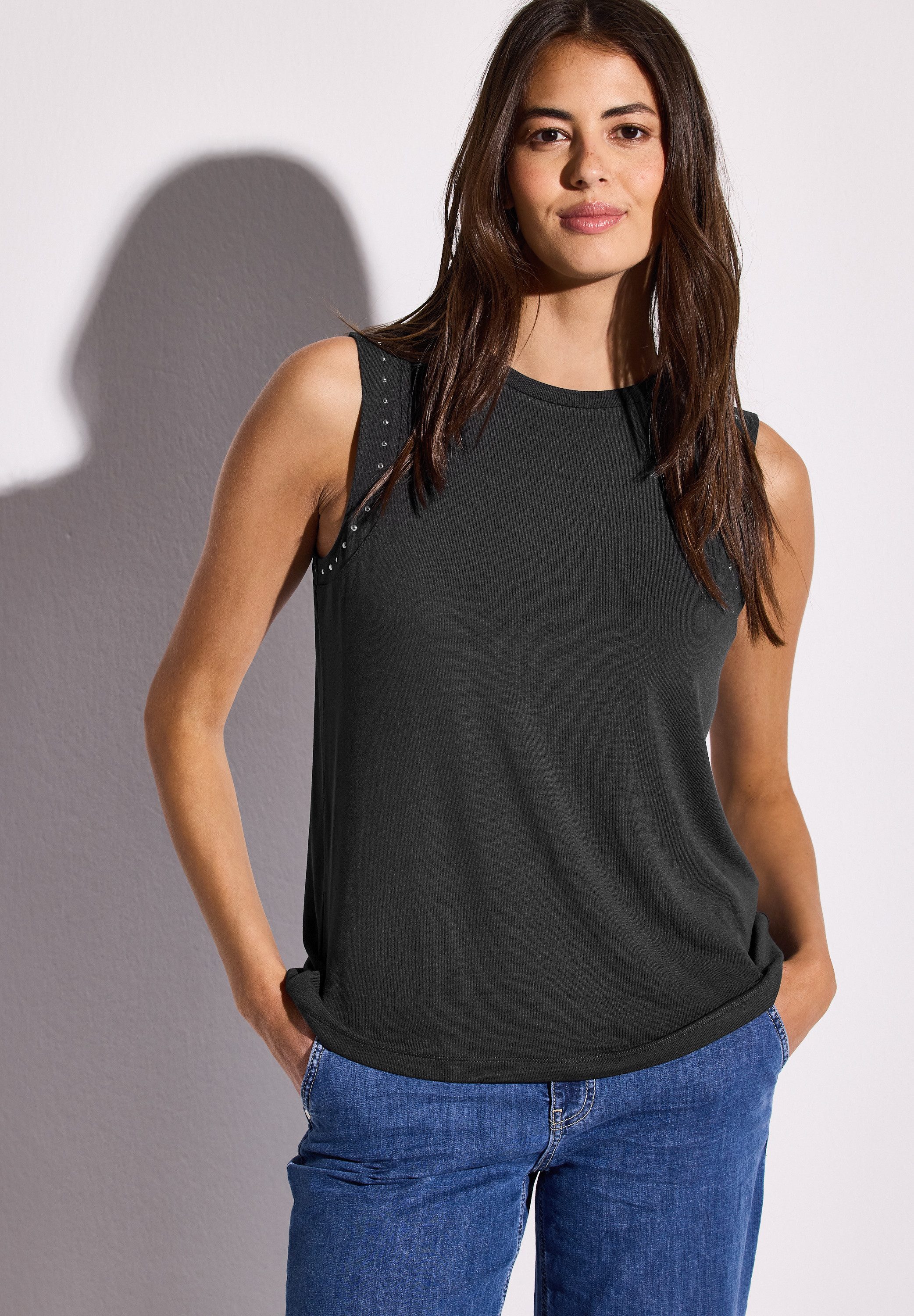 STREET ONE Trägertop aus softem Materialmix