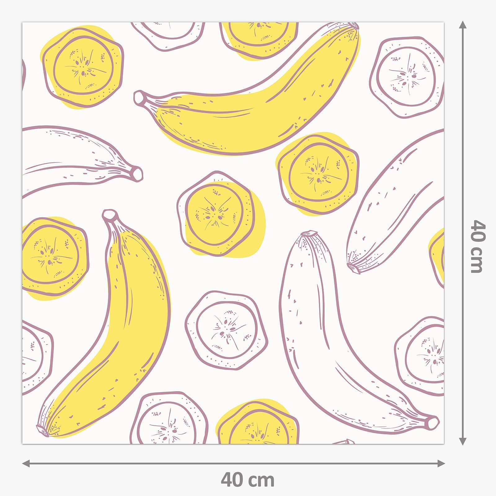 Bananen Spritzschutz Küchenrückwand Primedeco Glas Skizze von