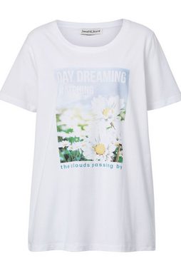 Janet & Joyce Rundhalsshirt T-Shirt Blumen-Motiv