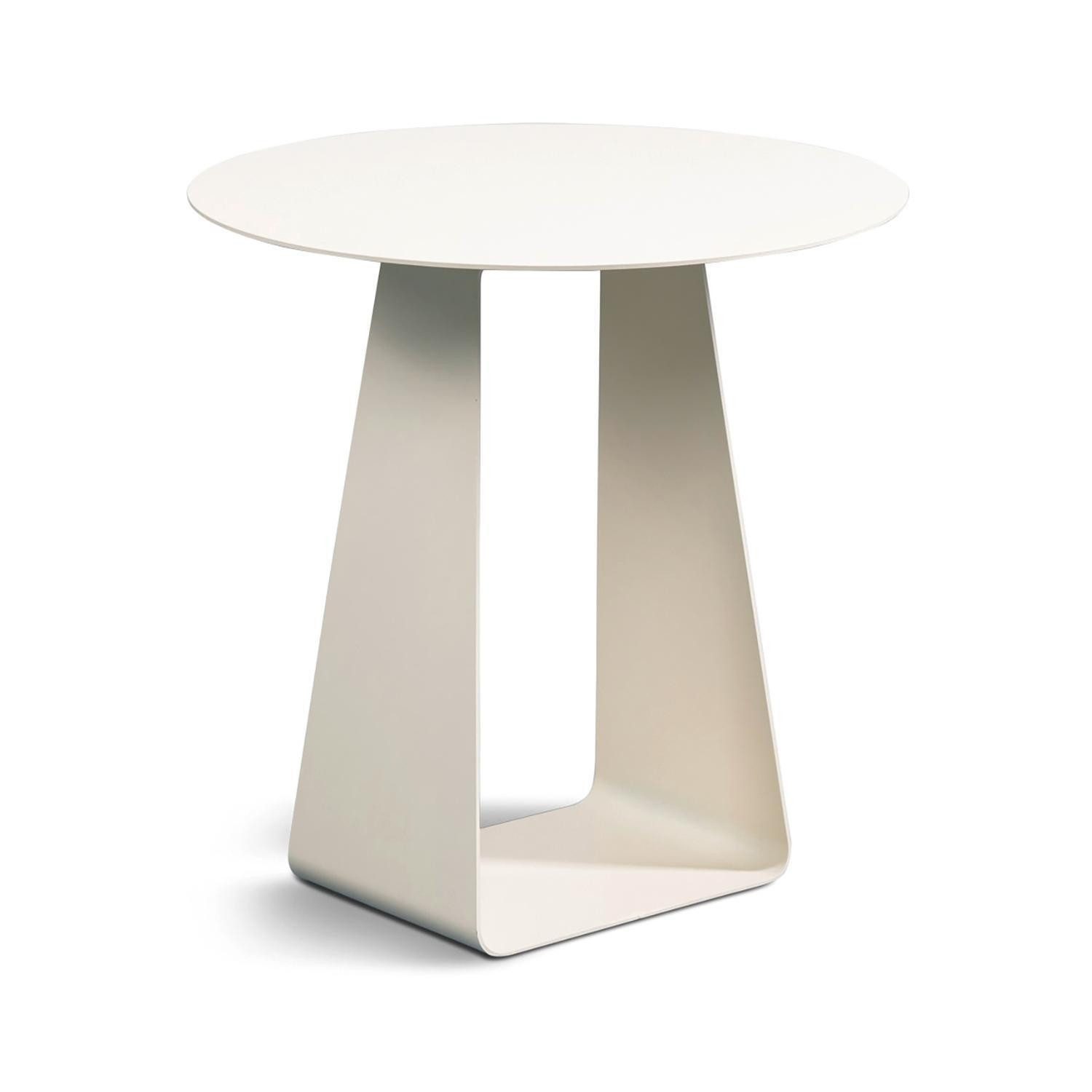 M2 Kollektion Beistelltisch FREDDY, Cremeweiß, Metall, Ø 45 x H 45 cm