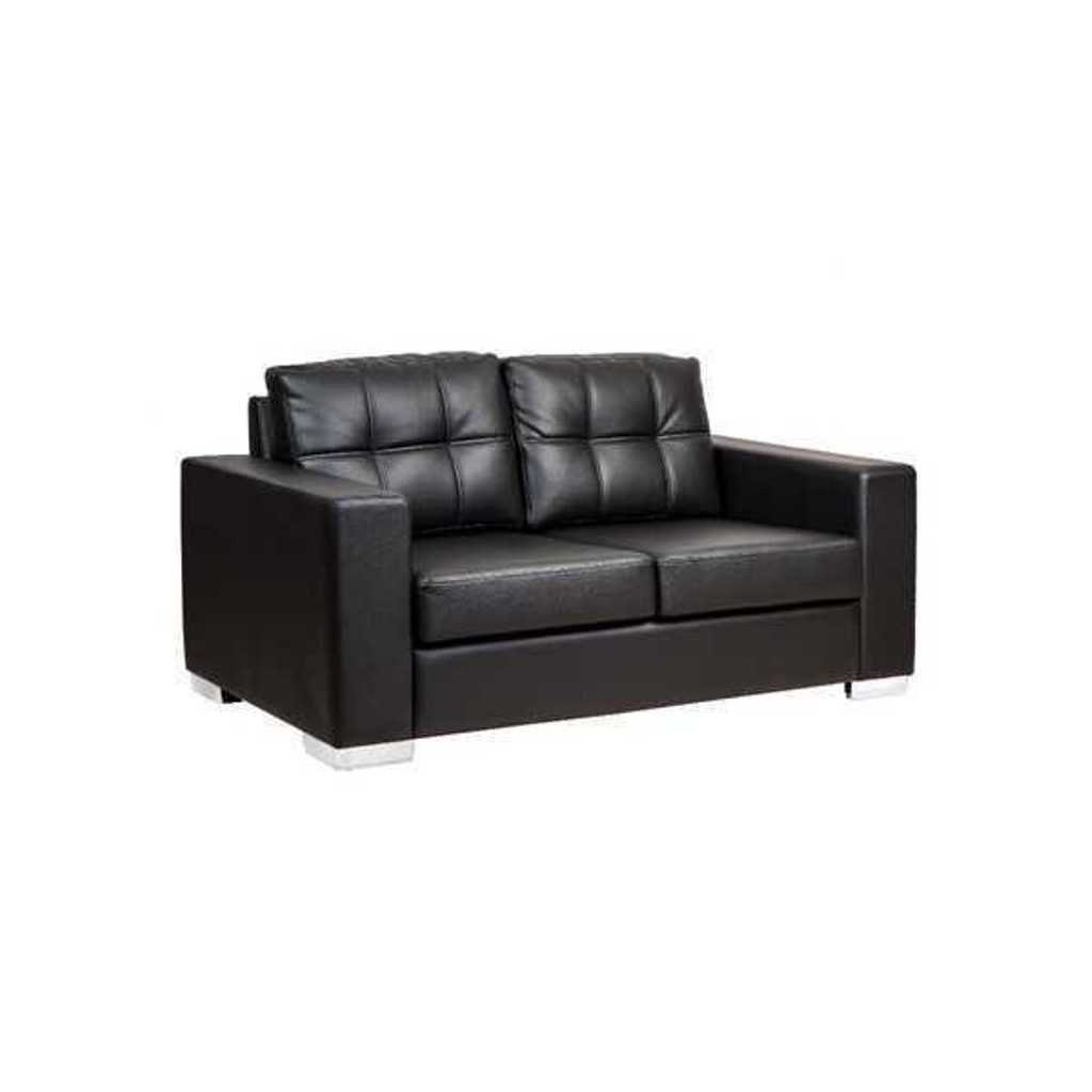 Modernes, Made Teile, Europa JVmoebel Relax 2-Sitzer Wohnzimmer Leder in Schwarzer 1 Luxus 2-Sitzer Couch