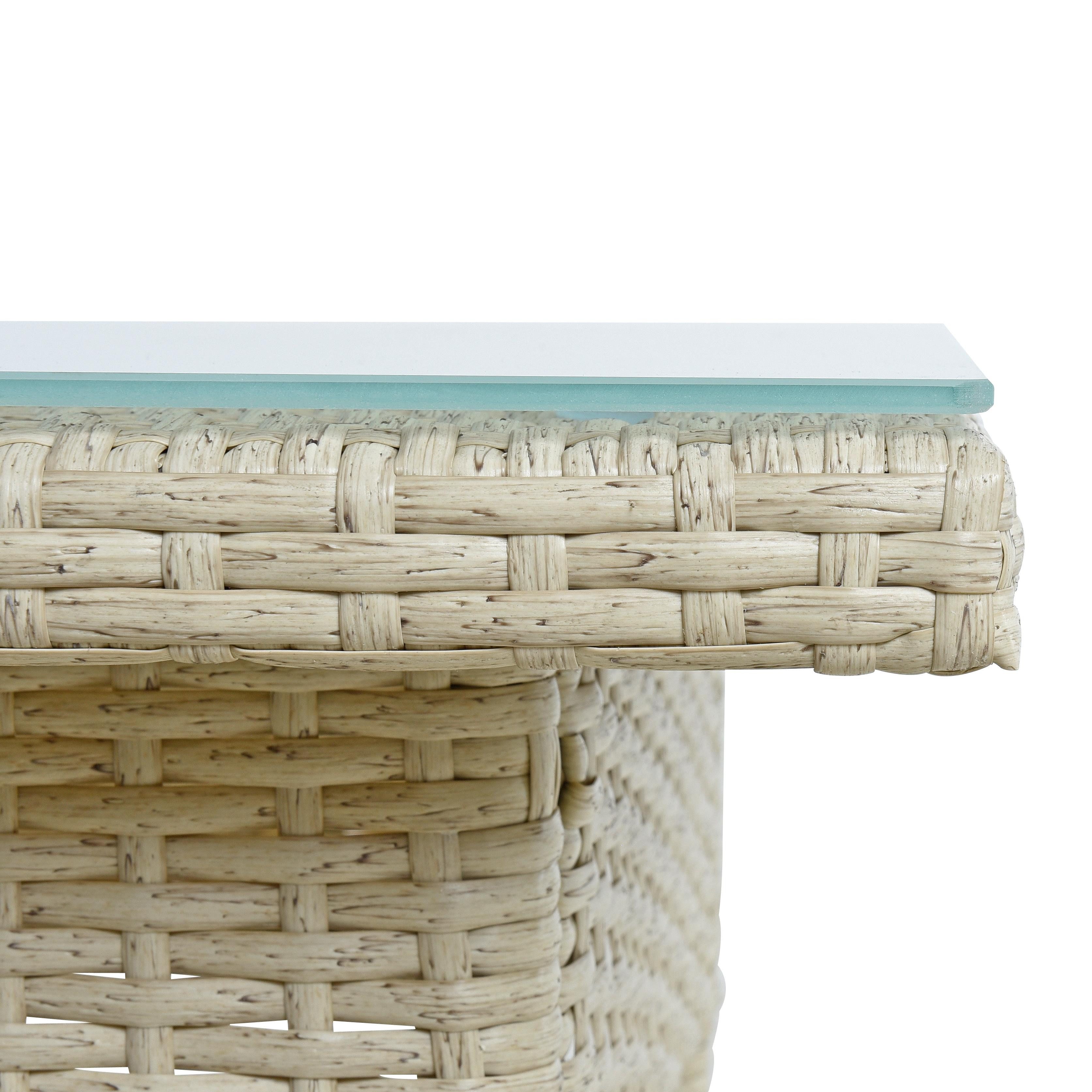 ESTEXO Gartentisch Beistelltisch Tisch Polyrattan Rattantisch Rattan Balkontisch Beige – Bild 3 von 5