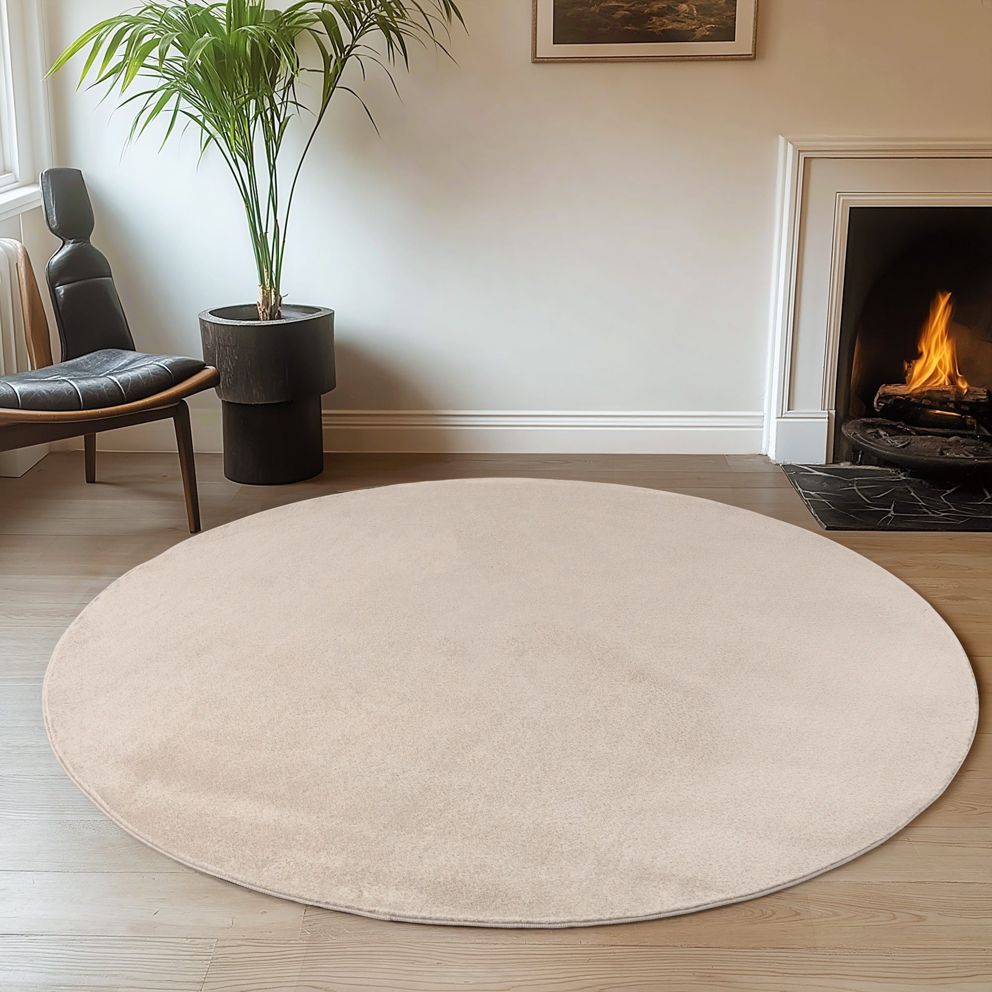 Jimri Teppich Fluffy flauschiger Teppich Läufer Hochwertige Kurzflor Teppich, Rund