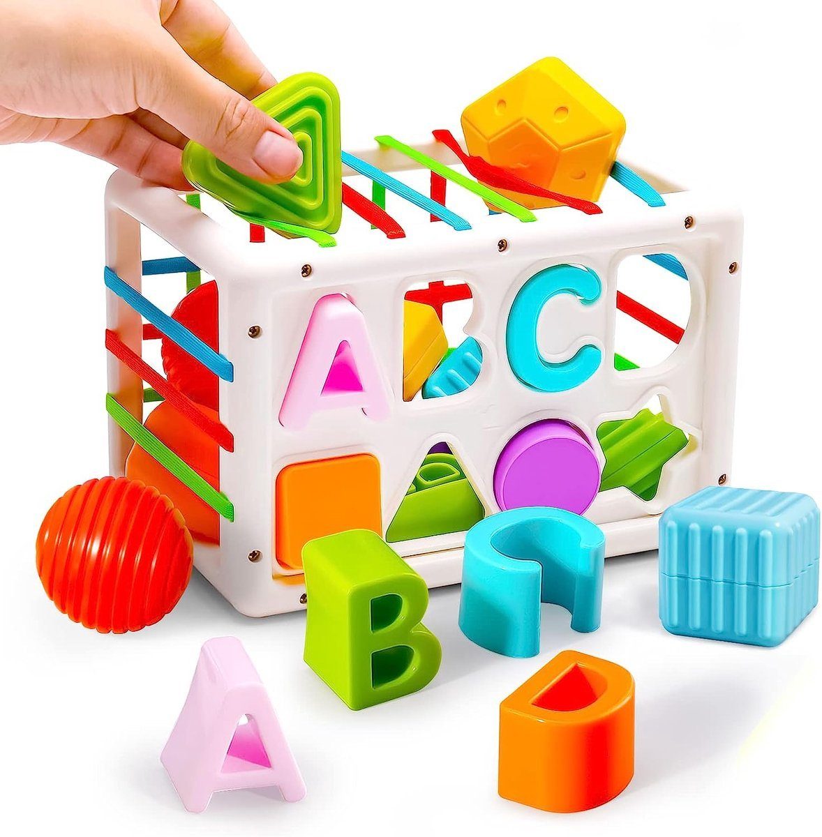 BOTC Steckspielzeug Montessori Spielzeug Baby, Motorikspielzeug Stapelturm- Babyspielzeug, 6-12 Monate 1-3 Jahre Baby Spielzeug Puzzlespiel