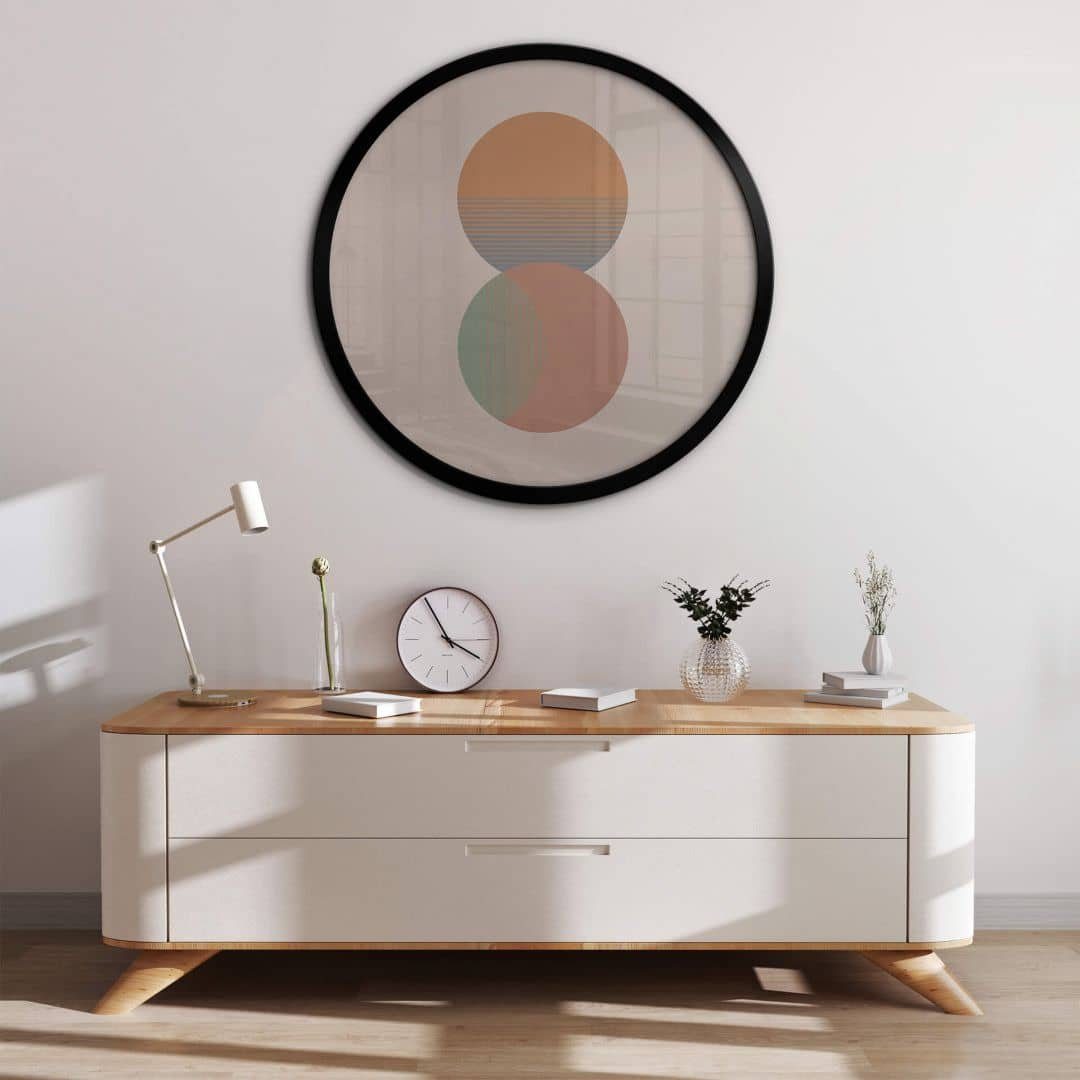Poster Wandbild Poster Rund modern Affirmationen by Orara Sonne und Mond