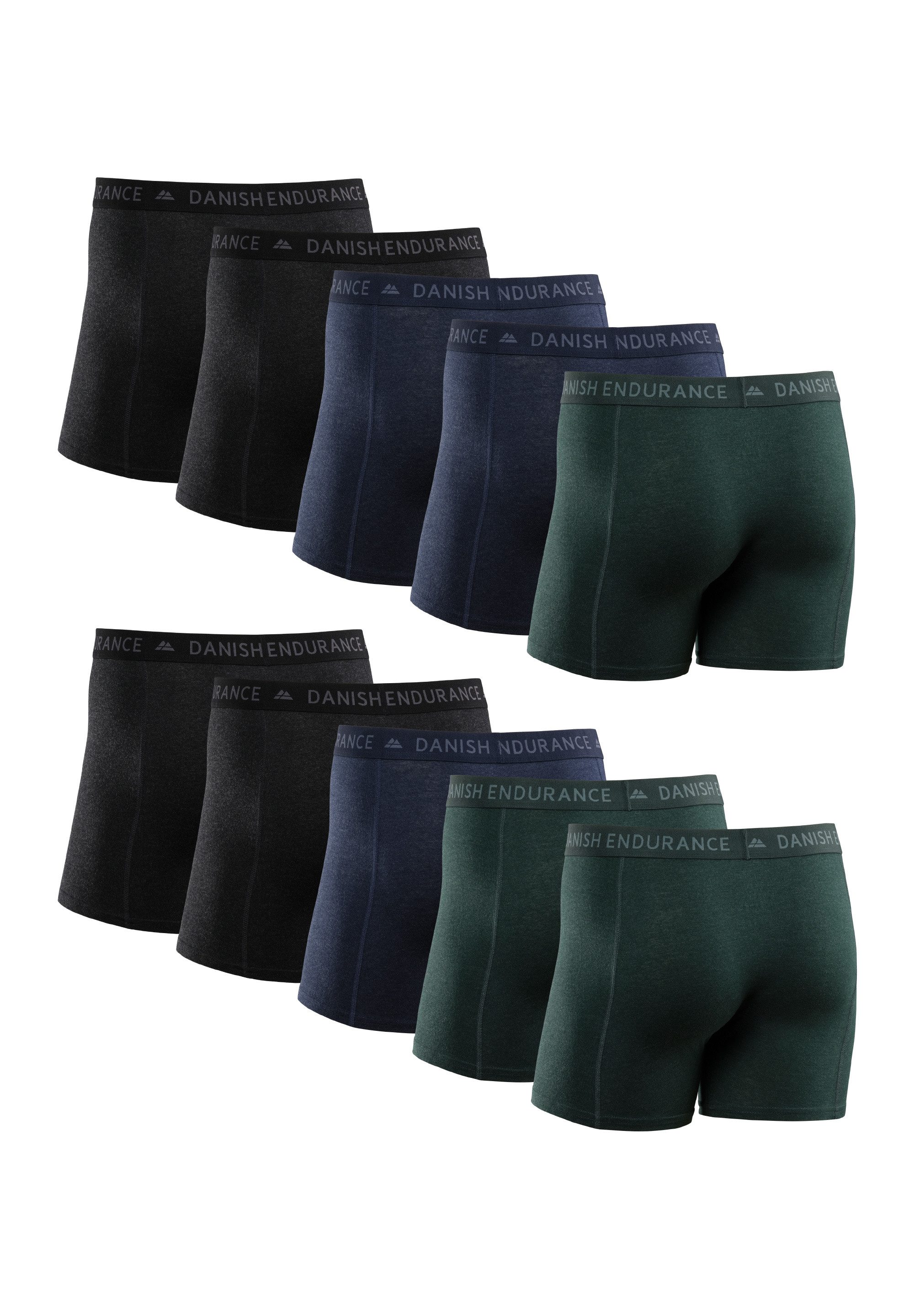 DANISH ENDURANCE Boxershorts Classic Trunks (10-St) aus weicher Baumwolle, enge Unterhose für Männer, ohne Zettel