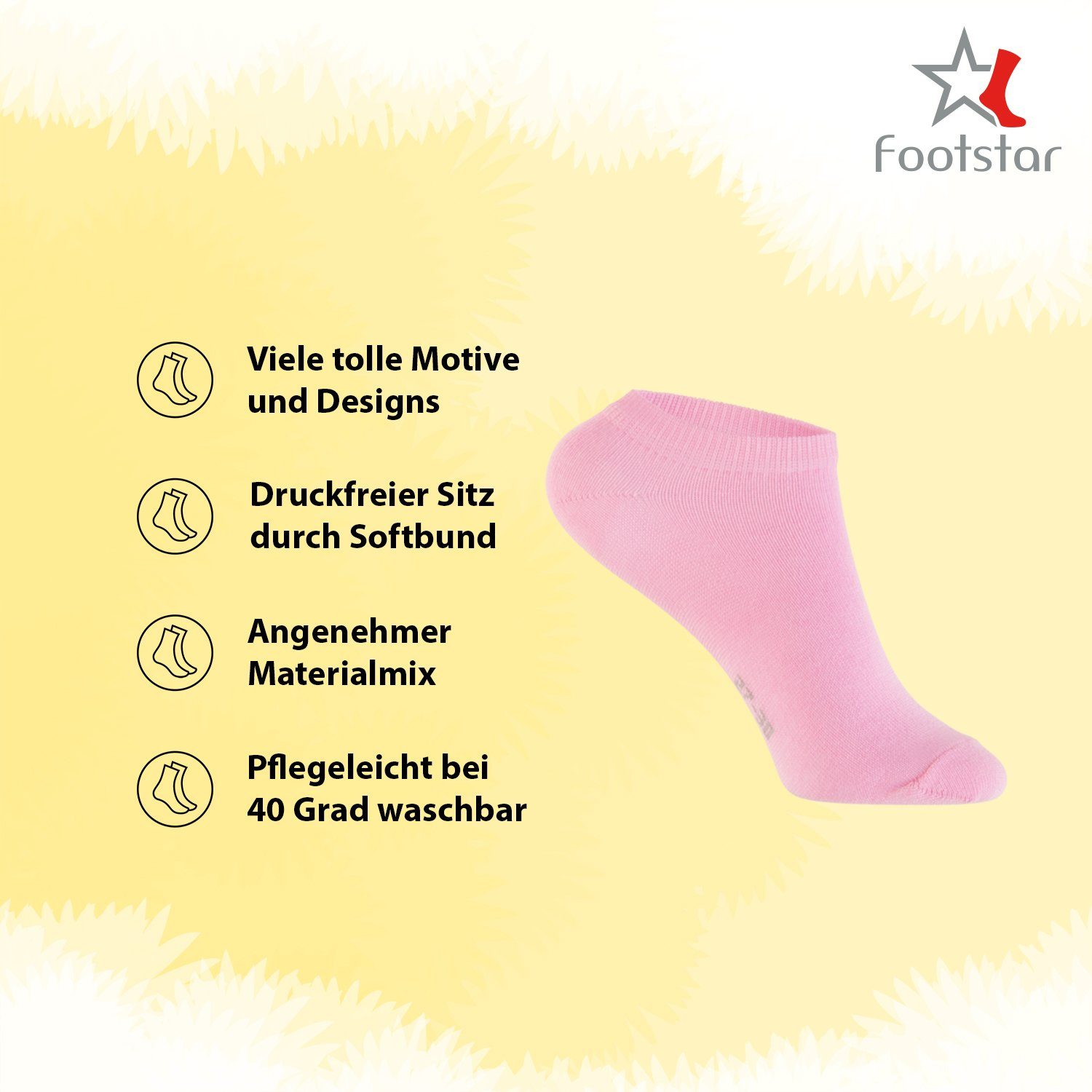 Footstar Kurzsocken Kinder Socken (8 Paar) für Mädchen & Jungen bunt – Bild 2 von 4