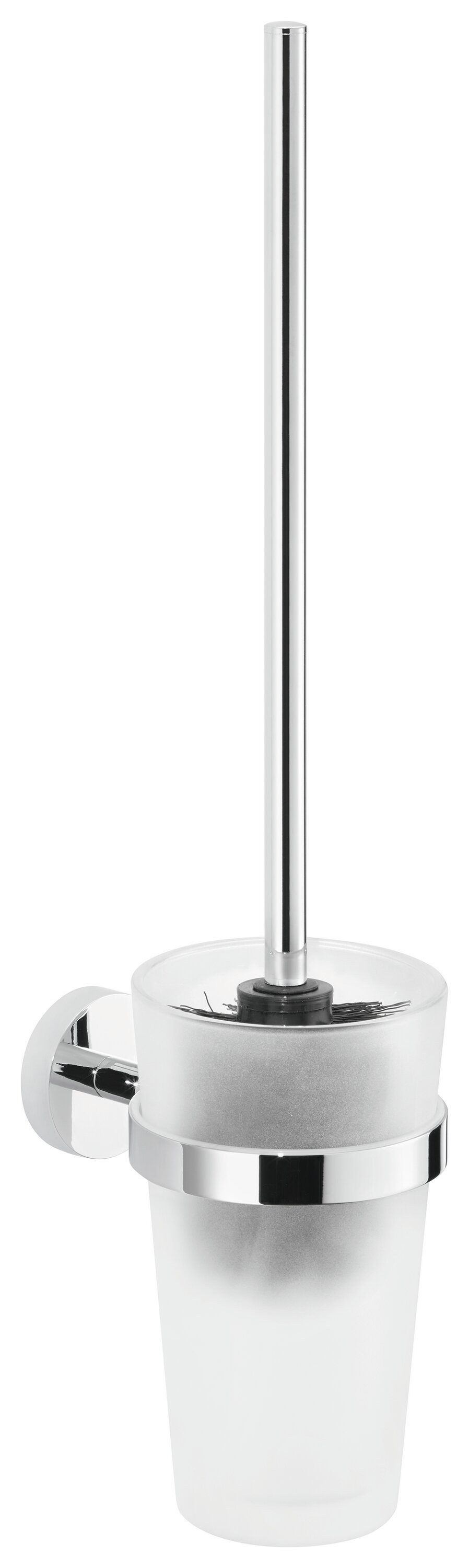 tesa WC-Reinigungsbürste 1x tesa EXXCELLENT Toilettenbürste, Badezimmer, Gäste-WC, Wandmontage, (Komplett-Set, 2-tlg), chrom-weiß 13,6 cm : 9,4 cm : 44,5 cm