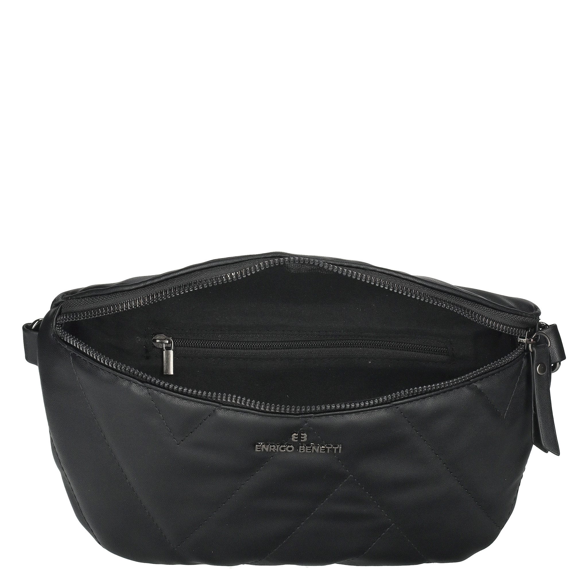Enrico Benetti Bauchtasche Umhängetasche Crossbodytasche aus Lederimitat (Damen Handtasche, Gürteltasche), mit breitem Schultergurt, in Schwarz, Grau, Oliv und Old Pink