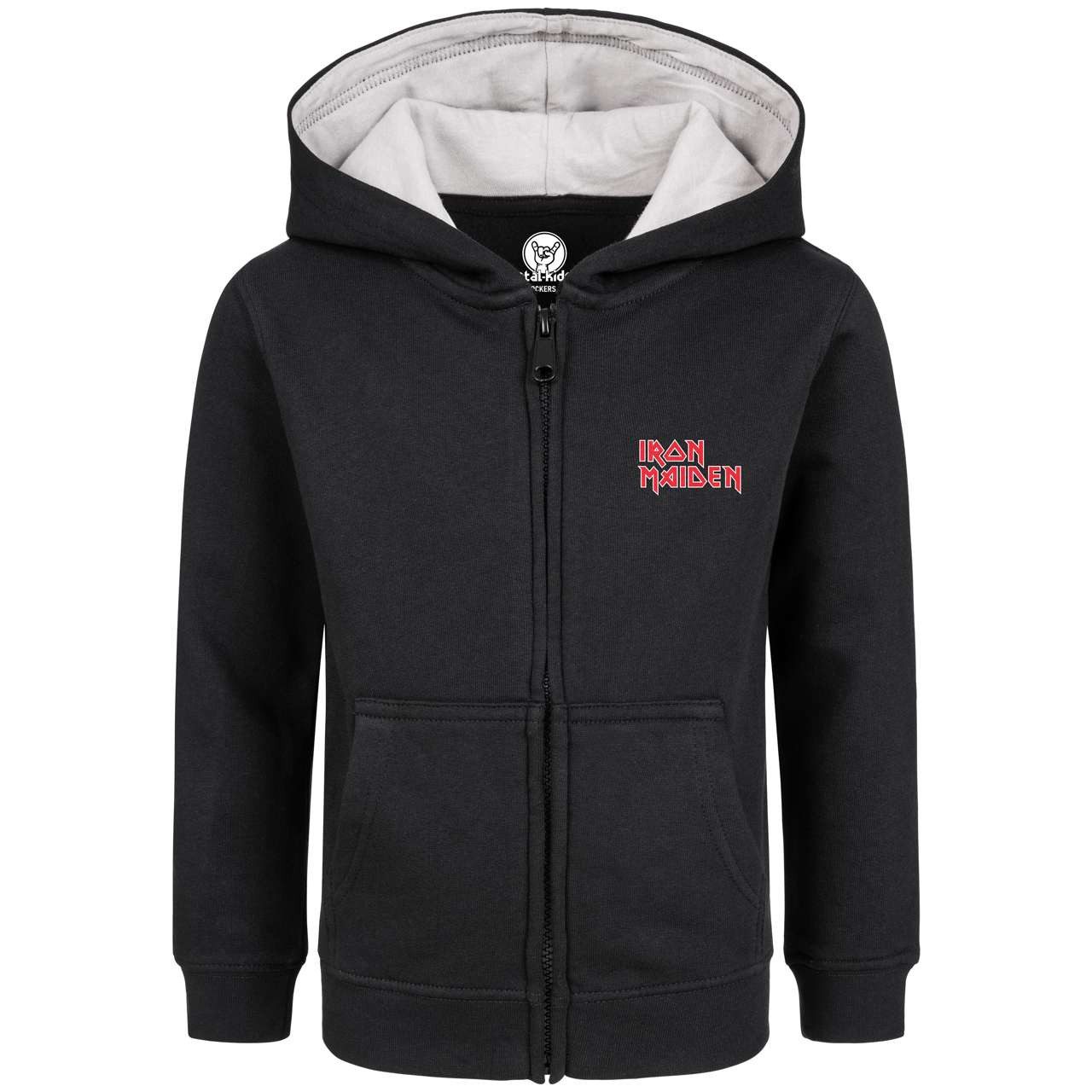 Metal Kids Kapuzensweatjacke mit Iron Maiden (Fear Live Flame) Aufdruck für Kinder von 2–14 Jahren