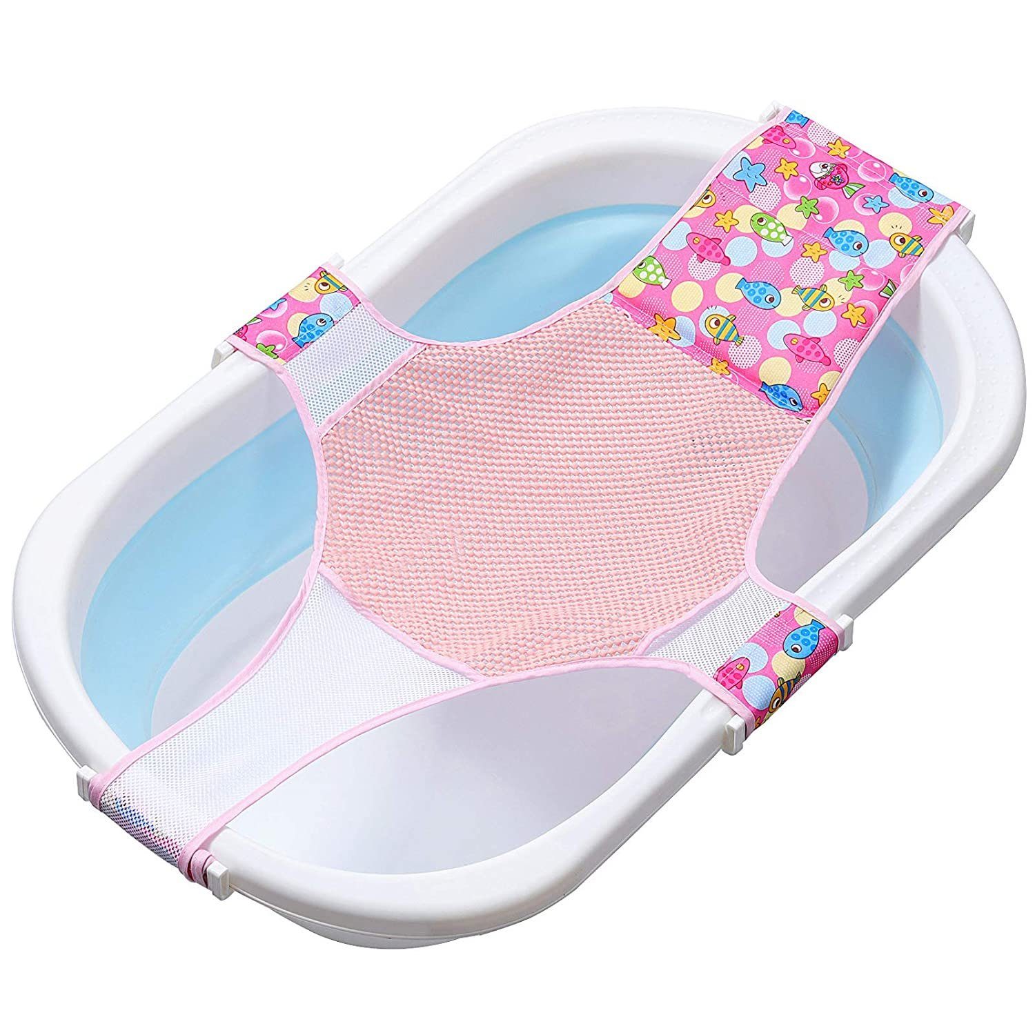Baby Badewanneneinsatz Sitz Neugeborene Dusche Mesh für Badewanne Verstellbar 