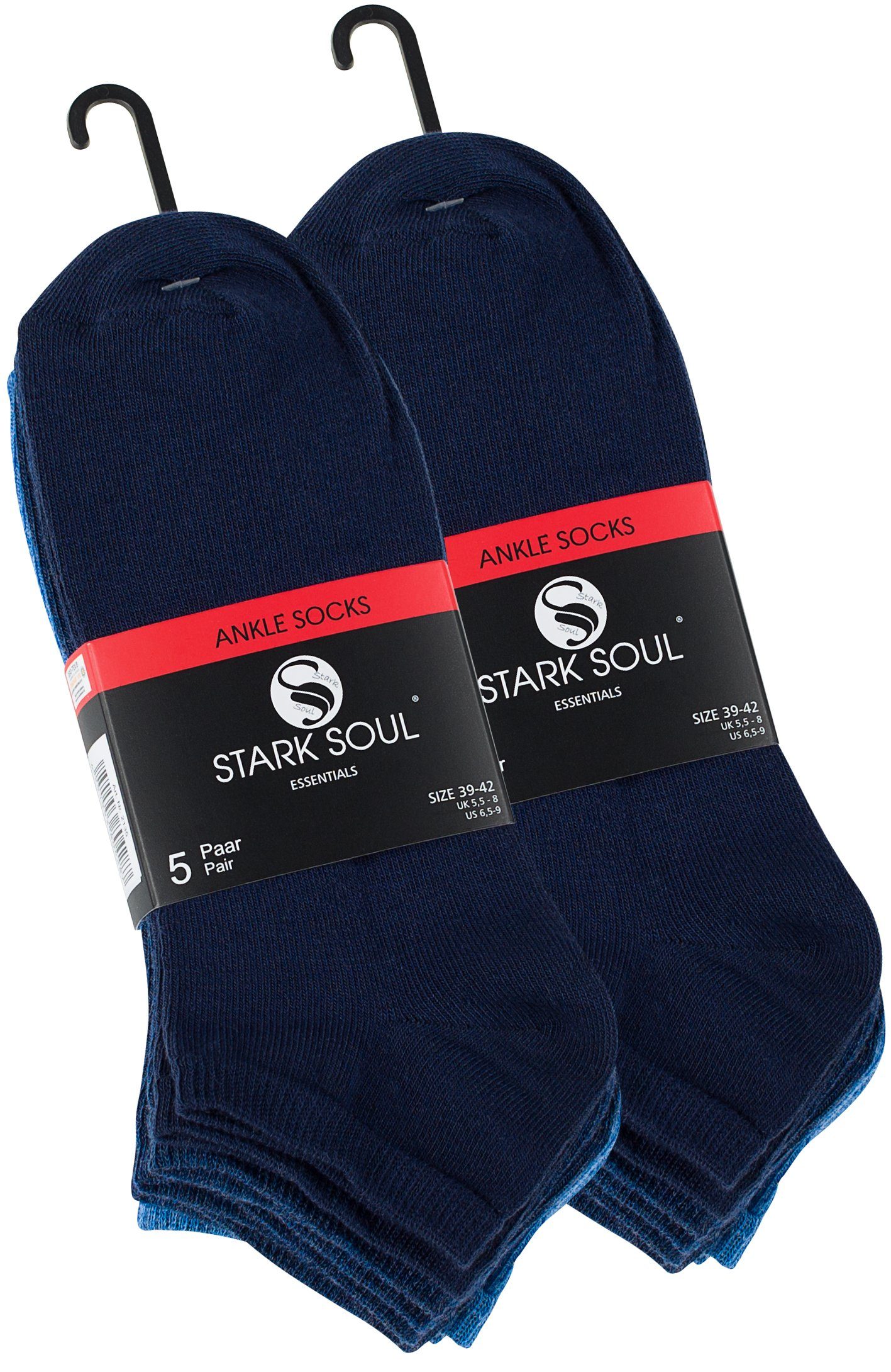 Stark Soul® Sneakersocken 10 Paar Blautöne-Mix angenehmer Baumwollqualität (10-Paar) in