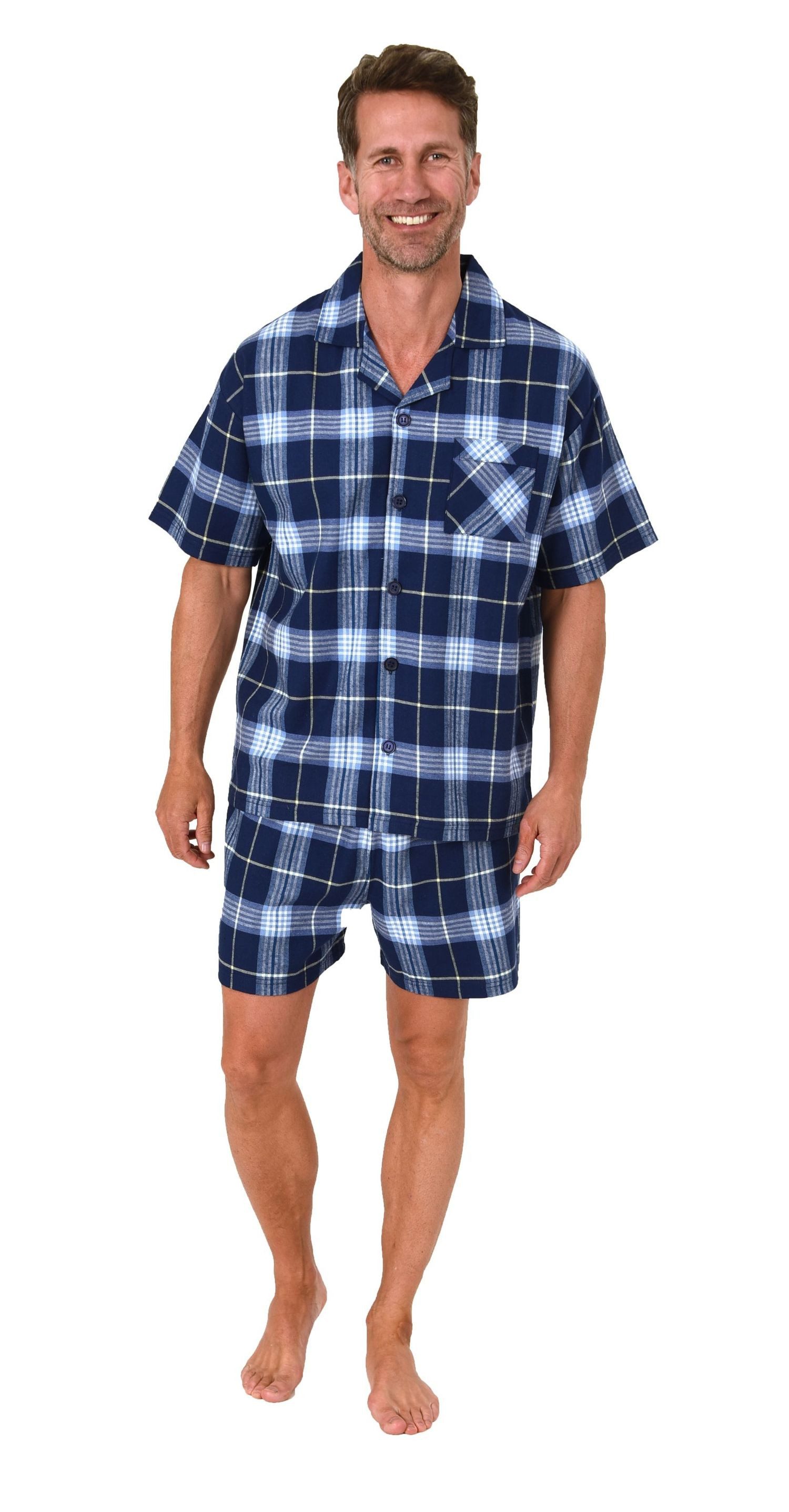 Normann Pyjama Normann Herren Flanell kurzarm günstig online kaufen