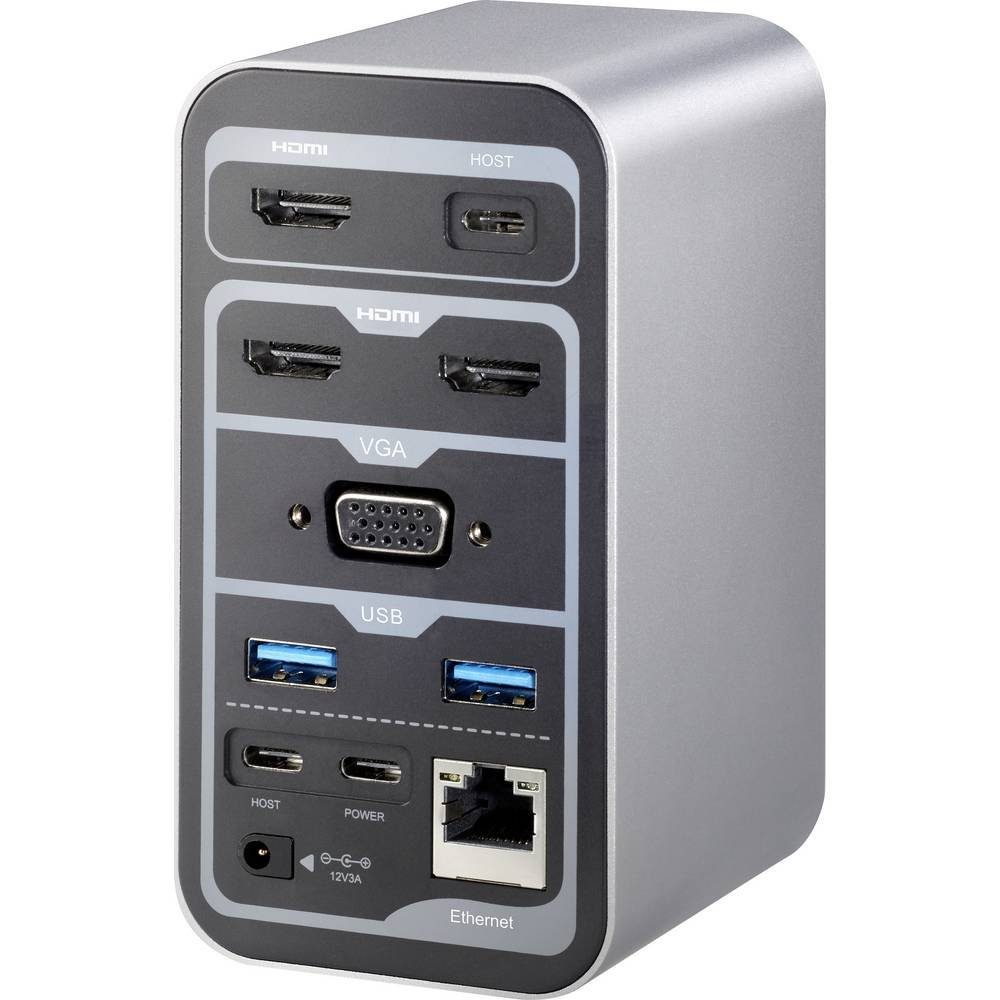 Renkforce Laptop-Dockingstation USB-C® Dock Notebook Dockingstation RF-4499452, inkl. Ladefunktion