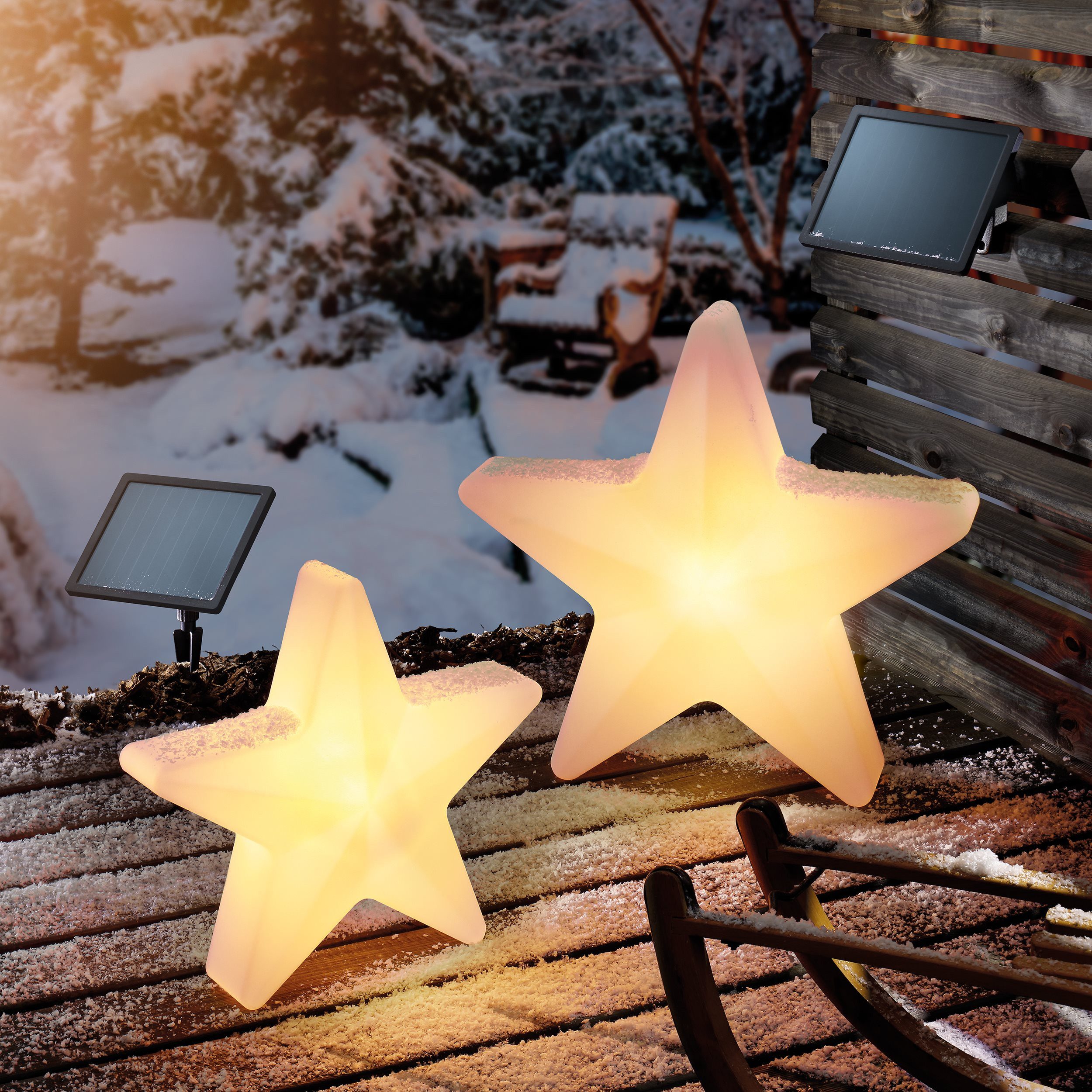 esotec LED Stern 2er Set Weihnachtssterne Leuchtsterne D39,5+55cm Solarleuc günstig online kaufen