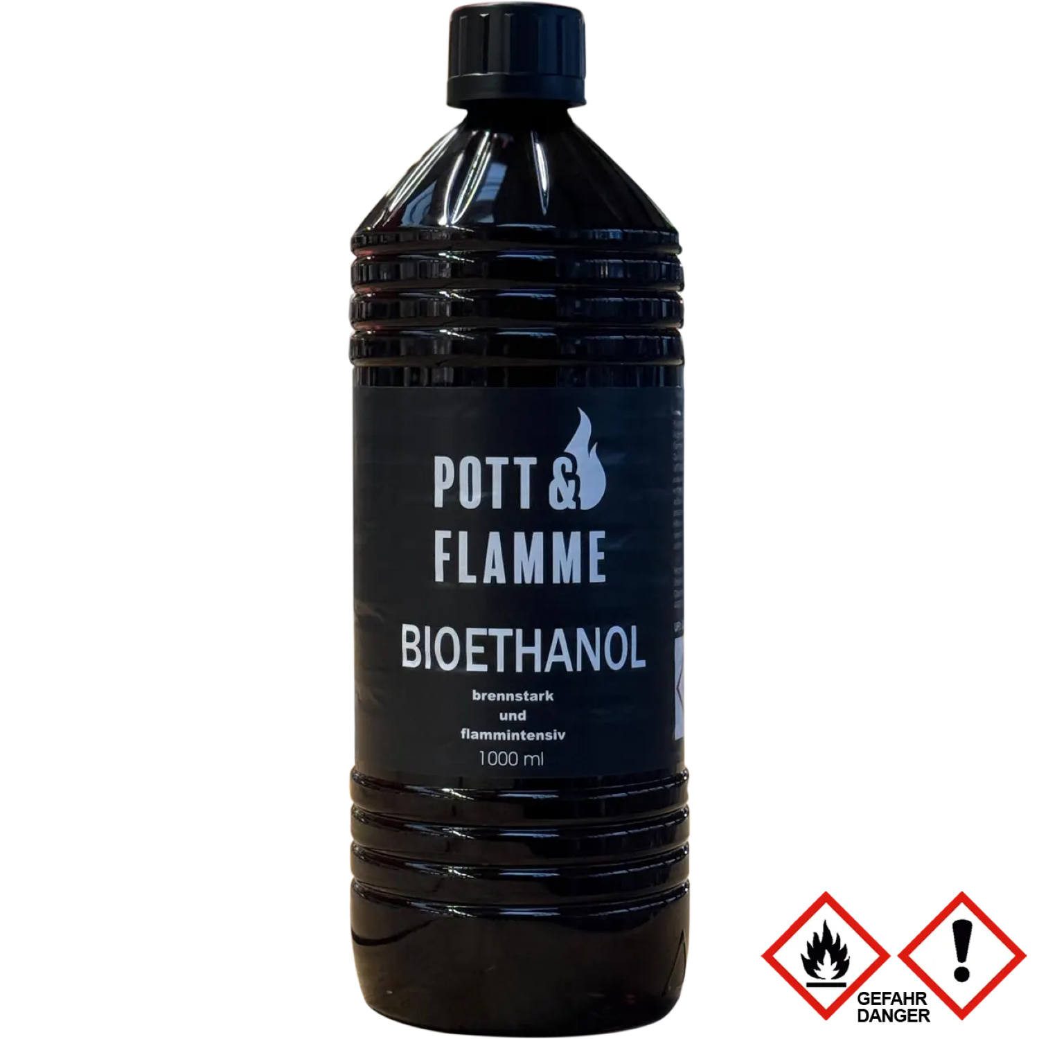BlueCraft Bioethanol, Pott & Flamme Bioethanol 1 L Tischfeuer Wandkamin Garten Deko Terrasse