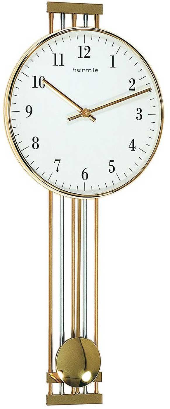 Hermle Wanduhr Pendeluhr Messingoptik Quarzwerk - Hermle Modell: 70722-002200