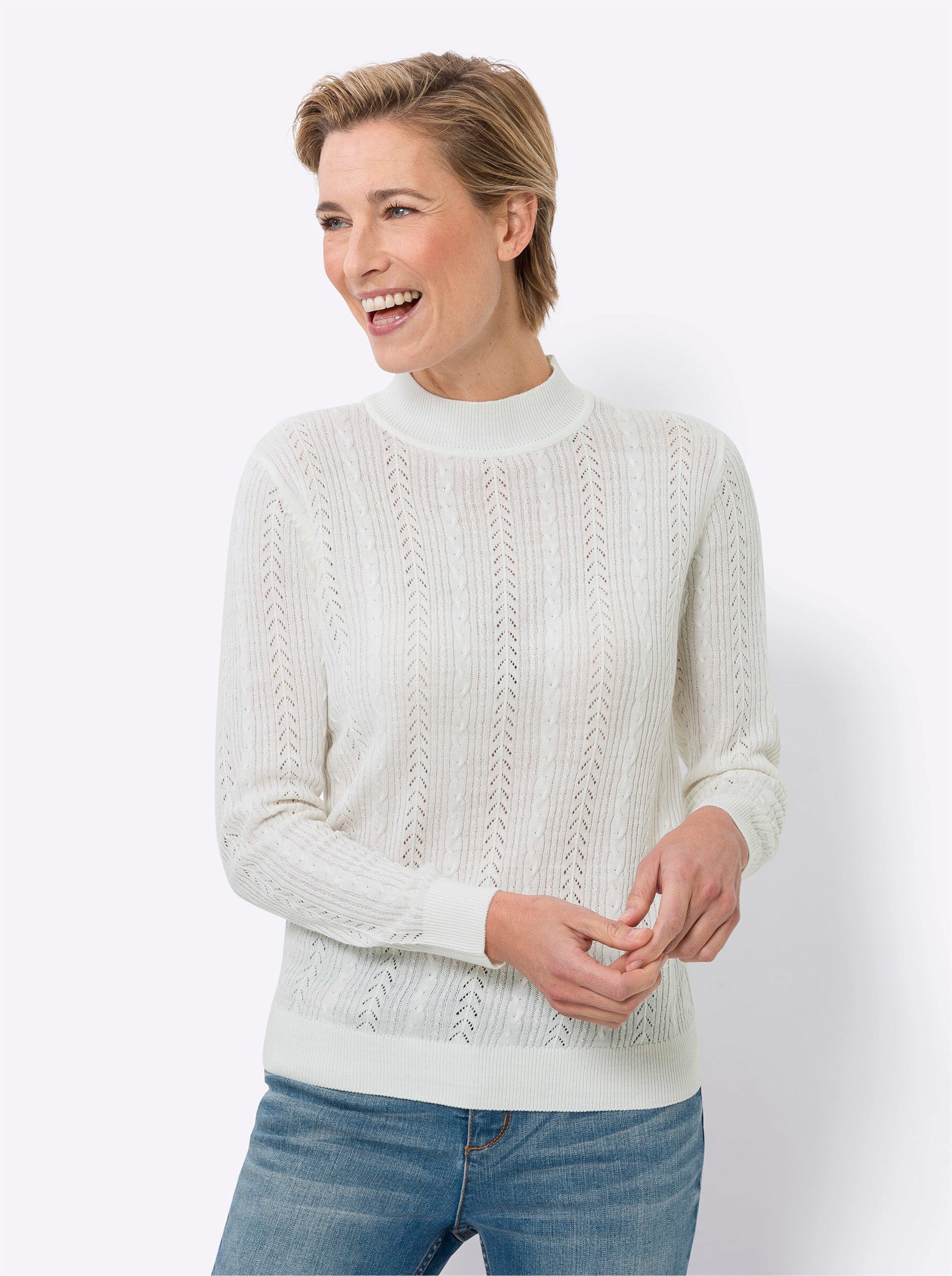 Sieh an! Strickpullover Stehkragenpullover . günstig online kaufen