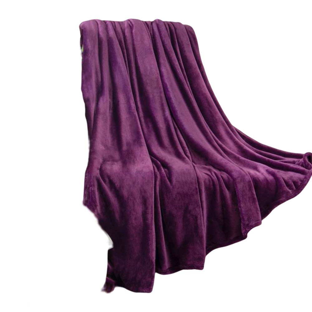 Blusmart Wohndecke Waschlappendecke, Einfarbige Verdickte purple Doppelseitige Fleece-Bettlaken,