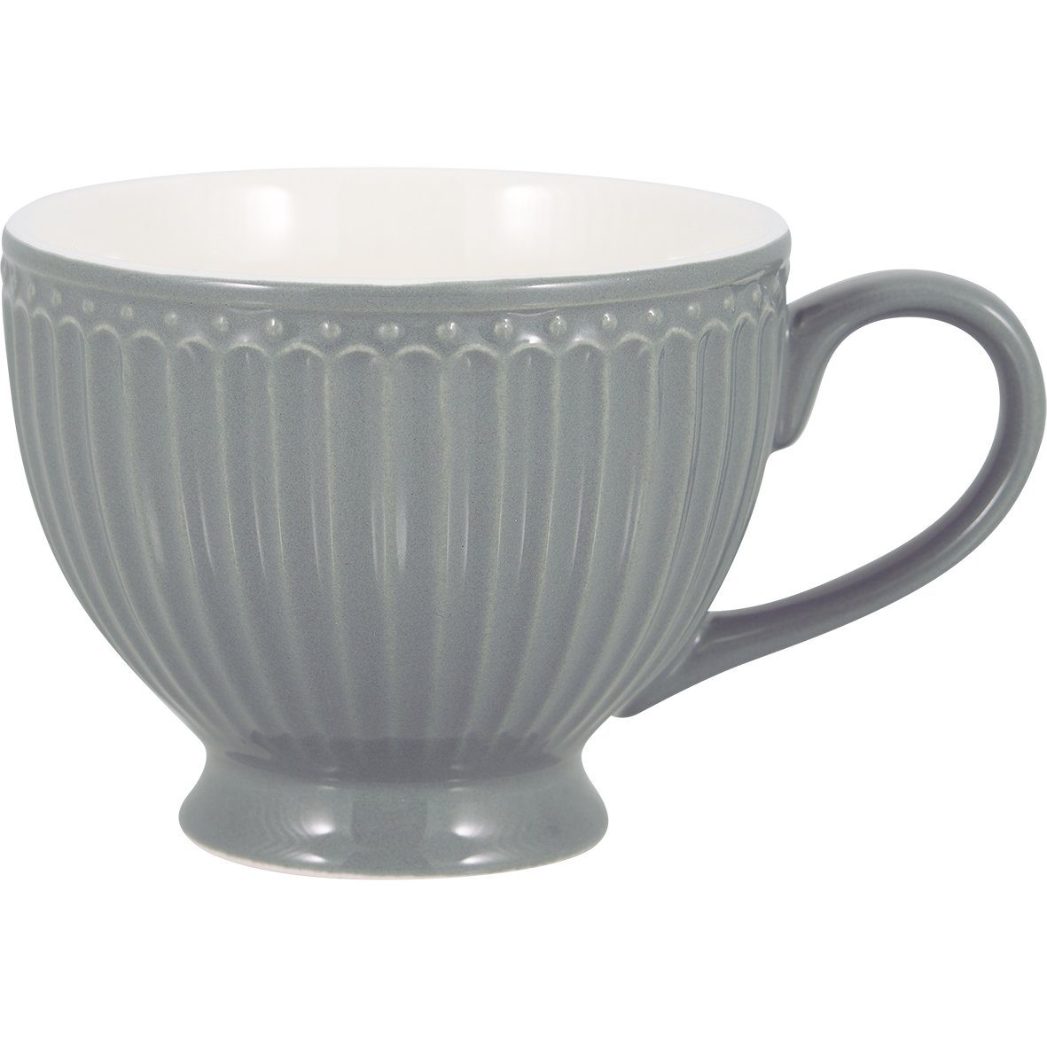 Greengate Tasse Alice Teetasse stone grey 0,4 l, Porzellan