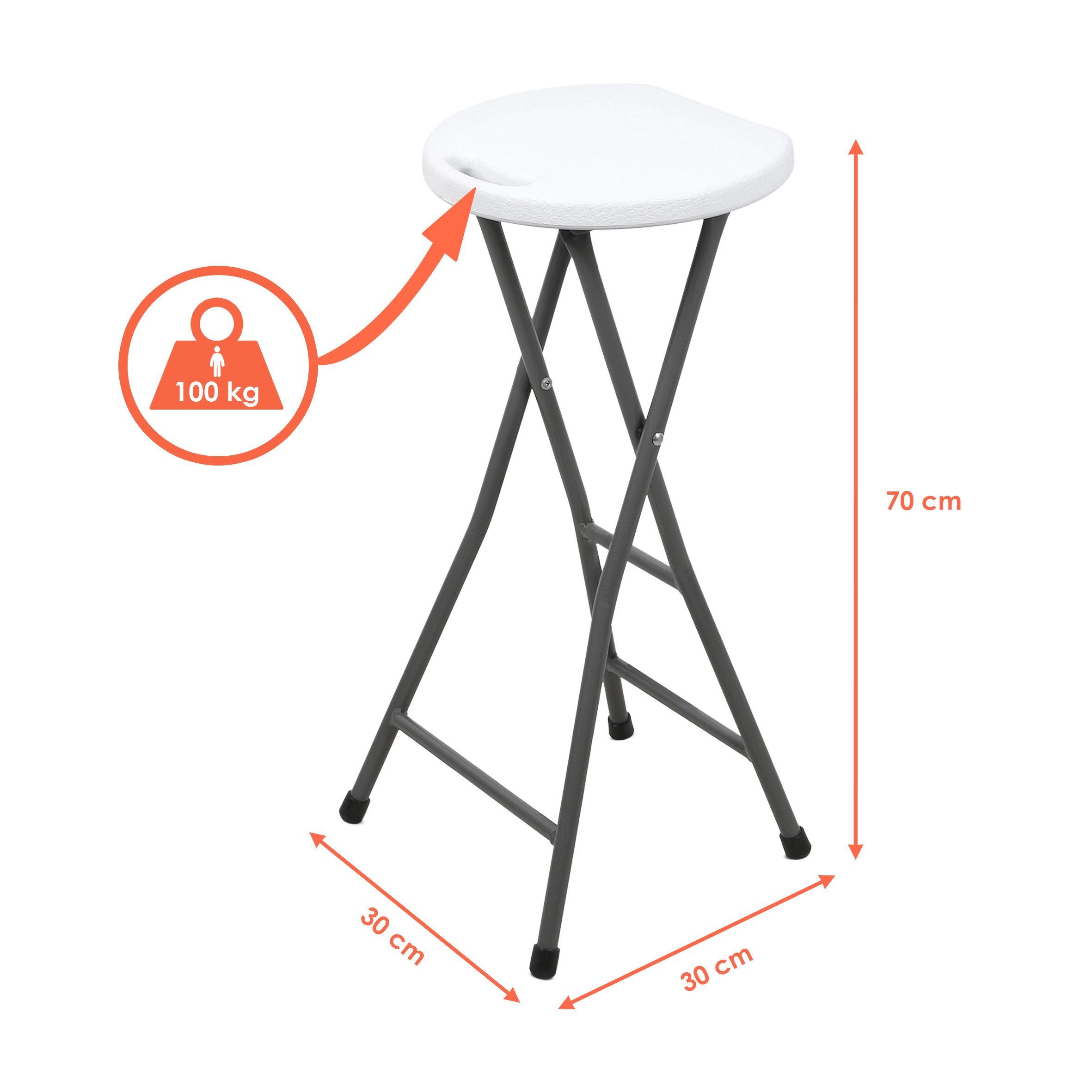 Spetebo Hocker klappbar mit Metall Gestell Belastbarkeit 100 kg (Sitz / Bar günstig online kaufen