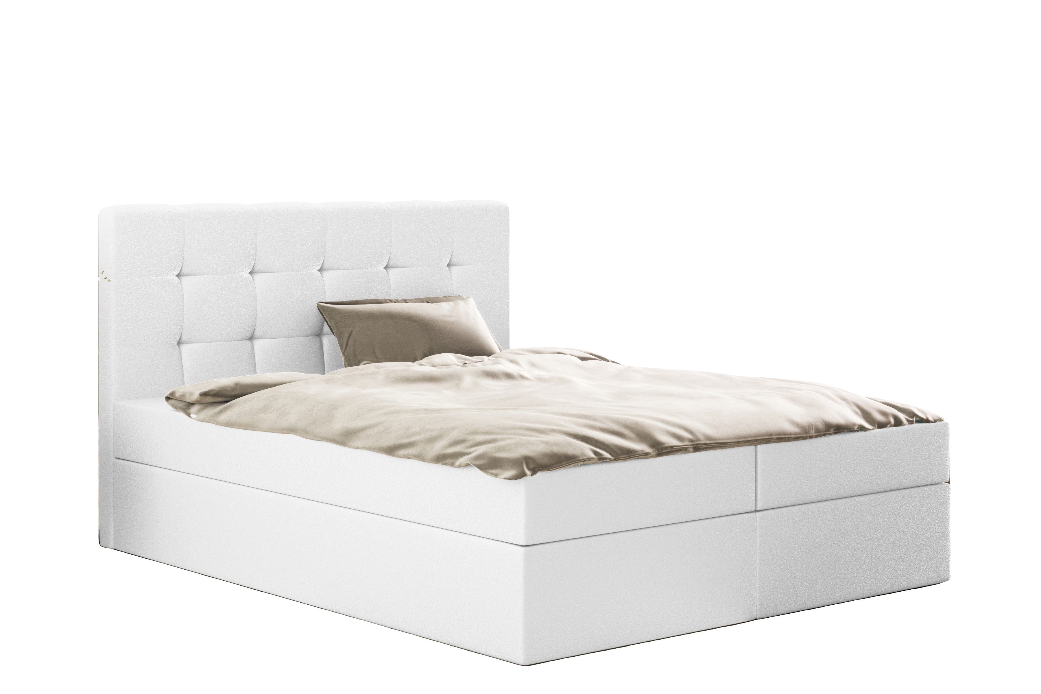 Kaiser Möbel Boxspringbett mit matratze, Schlafbett LUDANO stoff Cayenne, Polsterbett mit 2 Bettkästen, Cayenn-Stoff, viele Größen erhältlich