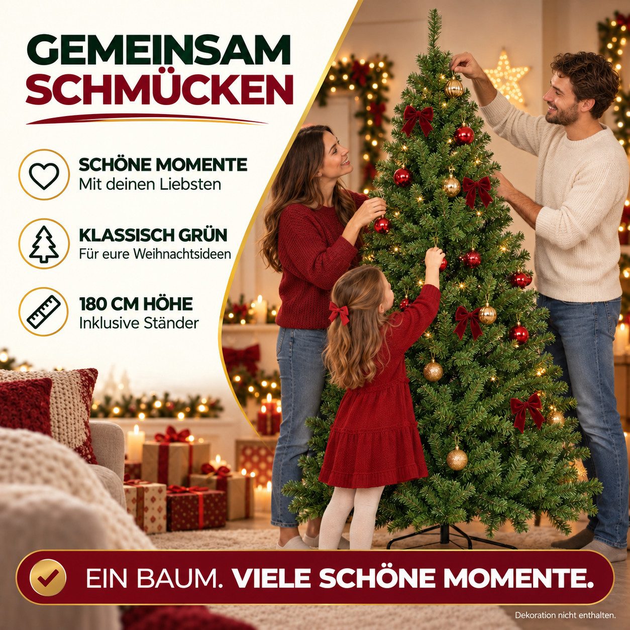 TK Gruppe Künstlicher Weihnachtsbaum Künstlicher Weihnachtsbaum, grün, 180 cm, Classic oder Premium – Bild 3 von 5