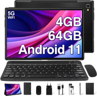 YESTEL mit Schnelles 5G WLAN, Octa-Core mit Tastatur und Maus + Stift Tablet (10", 64 GB, Android 11, mit 4GB RAM (Erweiterbar bis 1 TB), 5MP+8MP Kamera, Bluetooth)