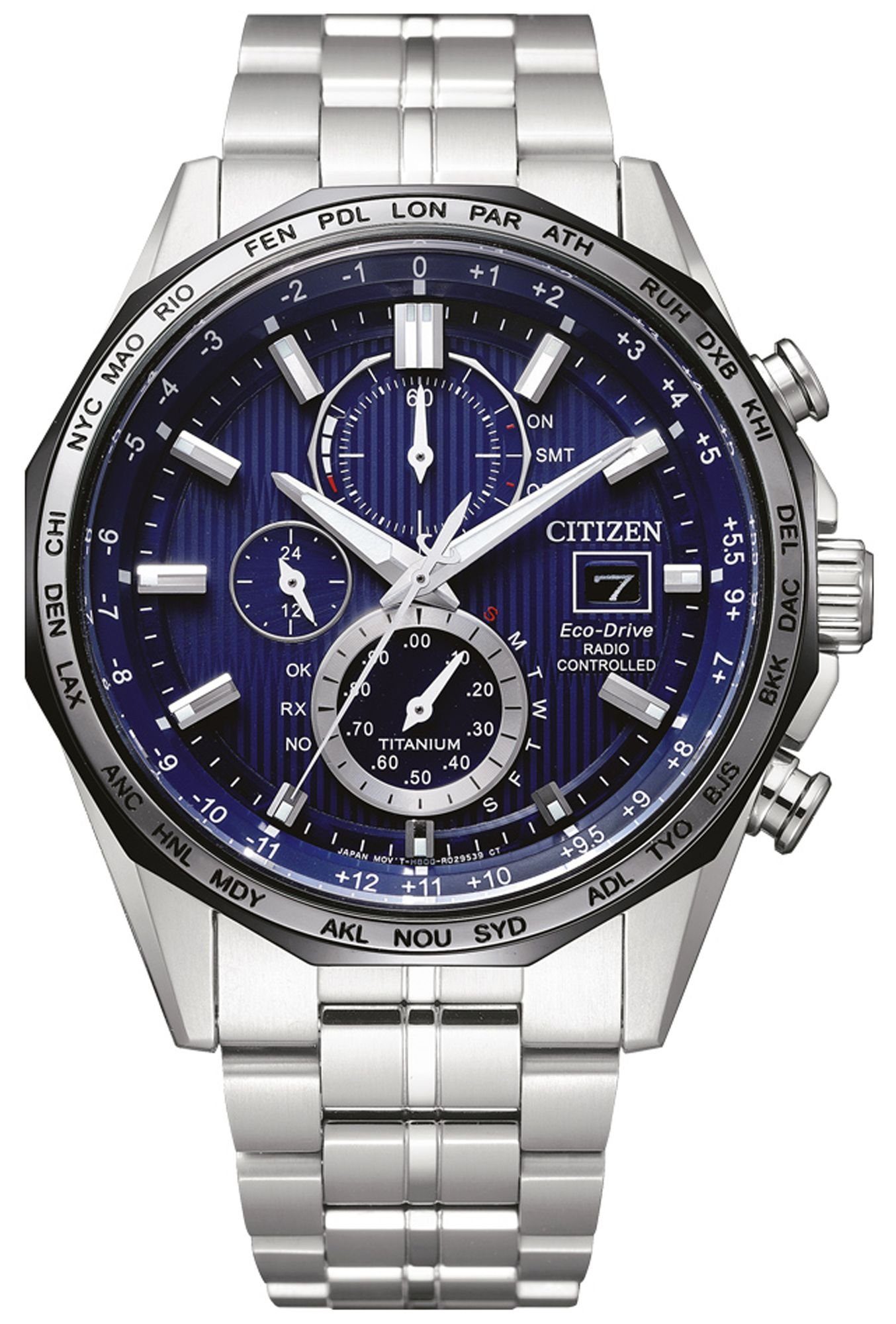 Citizen Chronograph AT8218-81L AT8218-81L, Citizen AT8218-81L Eco Drive Uhr Herrenuhr Titan Chrono Datum silber
