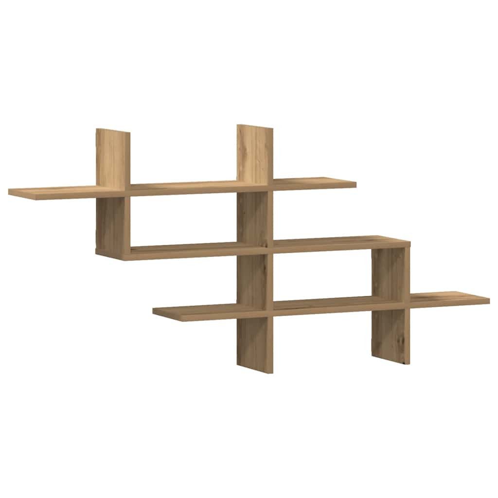 vidaXL Regal Wandregal Artisan-Eiche 124,5x18x60,5 cm Holzwerkstoff, 1-tlg.