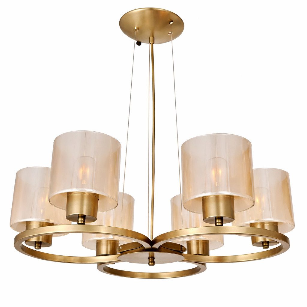 JVmoebel Hängeleuchte Kronleuchter Modern Wohnzimmer Luxus Deckenleuchte Glas Sofort, Made in Europa