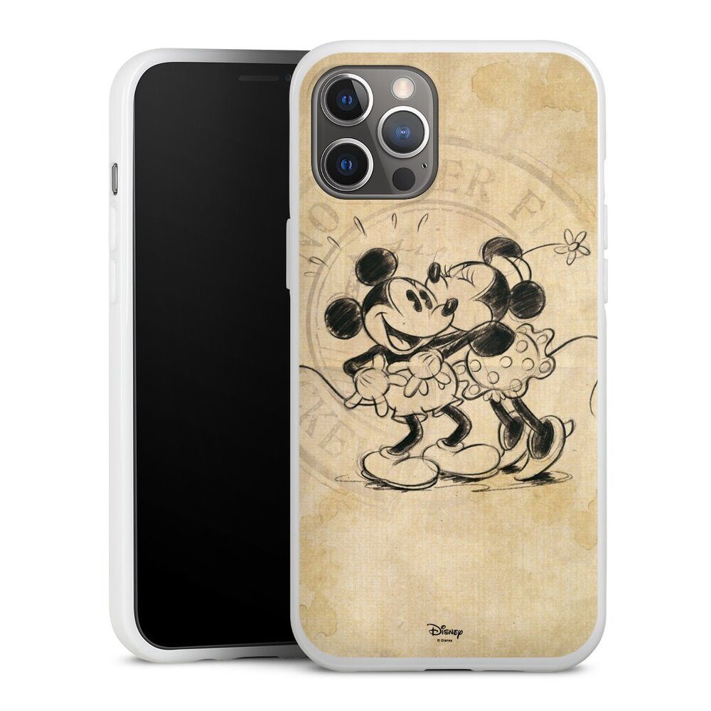 DeinDesign Handyhülle Mickey Mouse Minnie Mouse Vintage Minnie&Mickey,  Apple iPhone 12 Pro Max Silikon Hülle Bumper Case Handy Schutzhülle