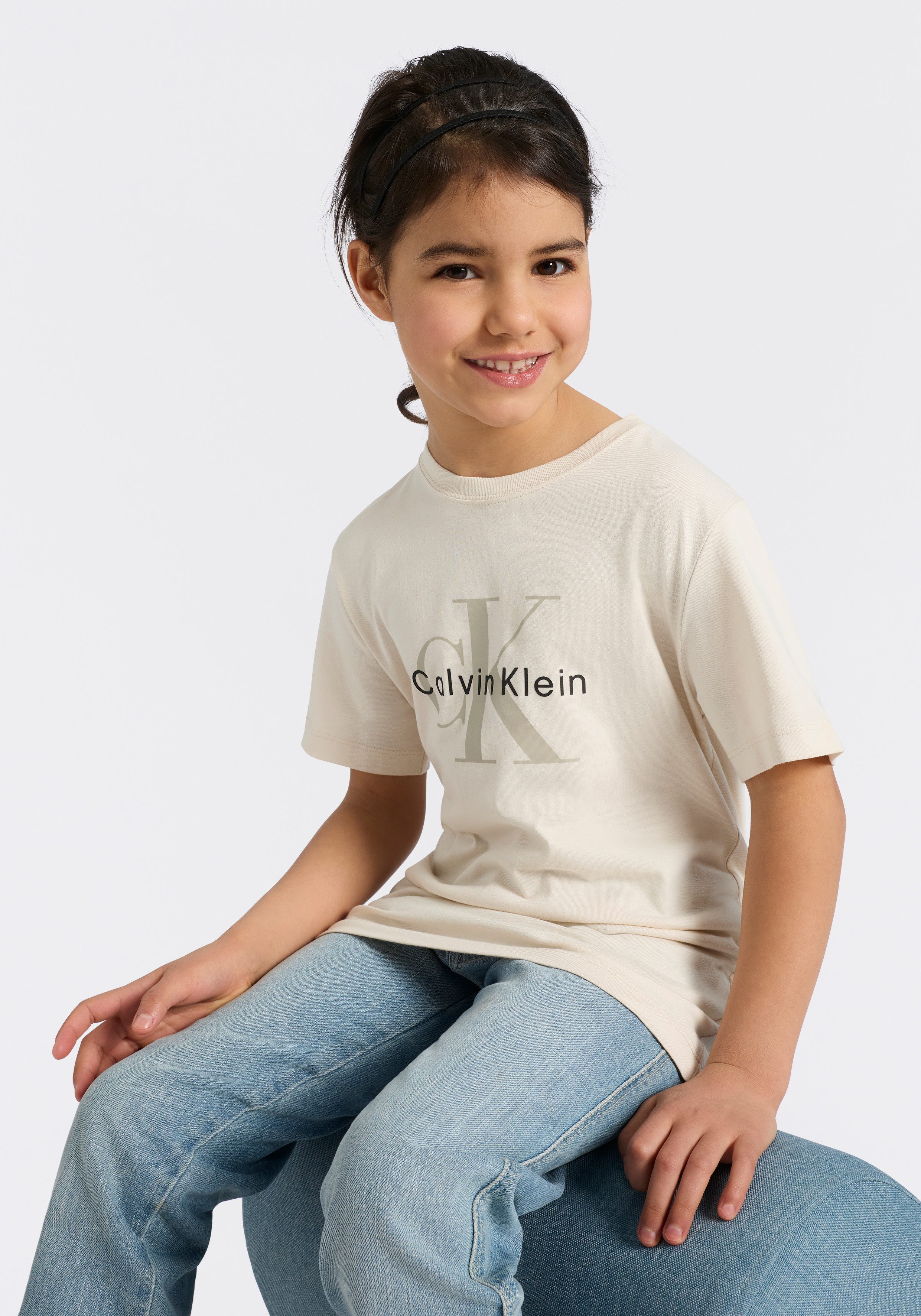 Calvin Klein Jeans T-Shirt für Kinder bis 16 Jahre, regular fit, Rundhalsausschnitt