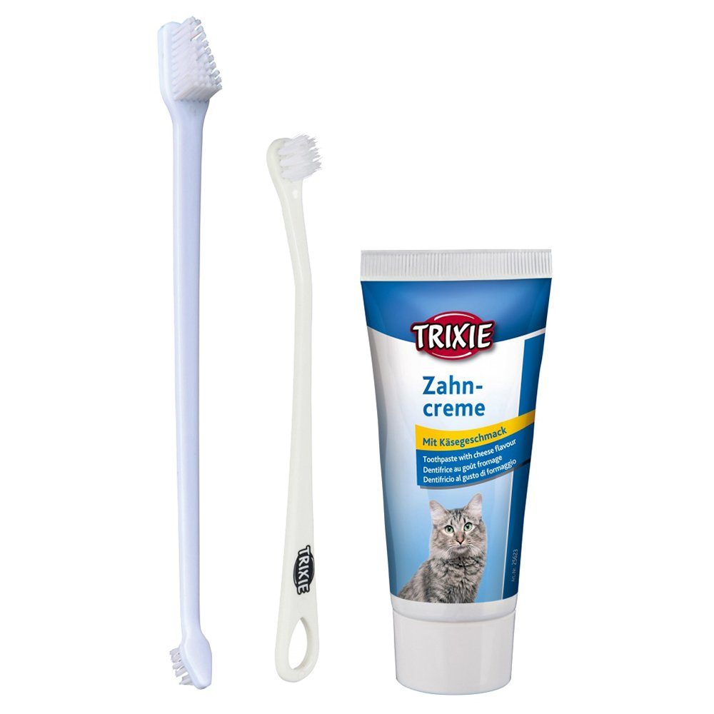 TRIXIE Tierzahnbürste Zahnpflege-Set für Katzen